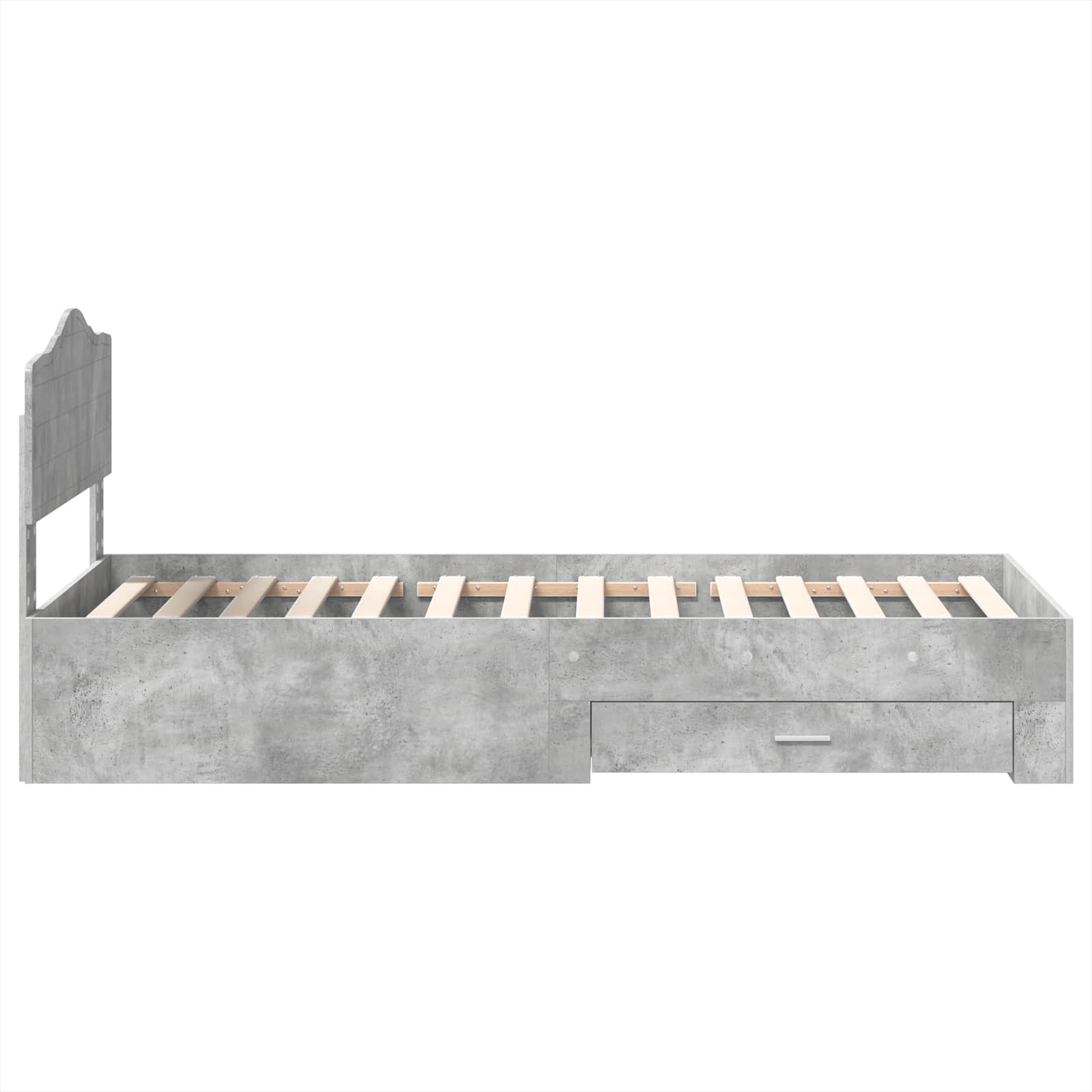 Krevetna konstrukcija s uzglavljem Betonski sivi 90 x 190 cm