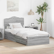 Krevetna konstrukcija Siva Sonoma 70 x 190 cm Konstruirano drvo