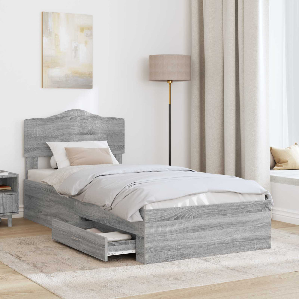 Krevetna konstrukcija Siva Sonoma 70 x 190 cm Konstruirano drvo
