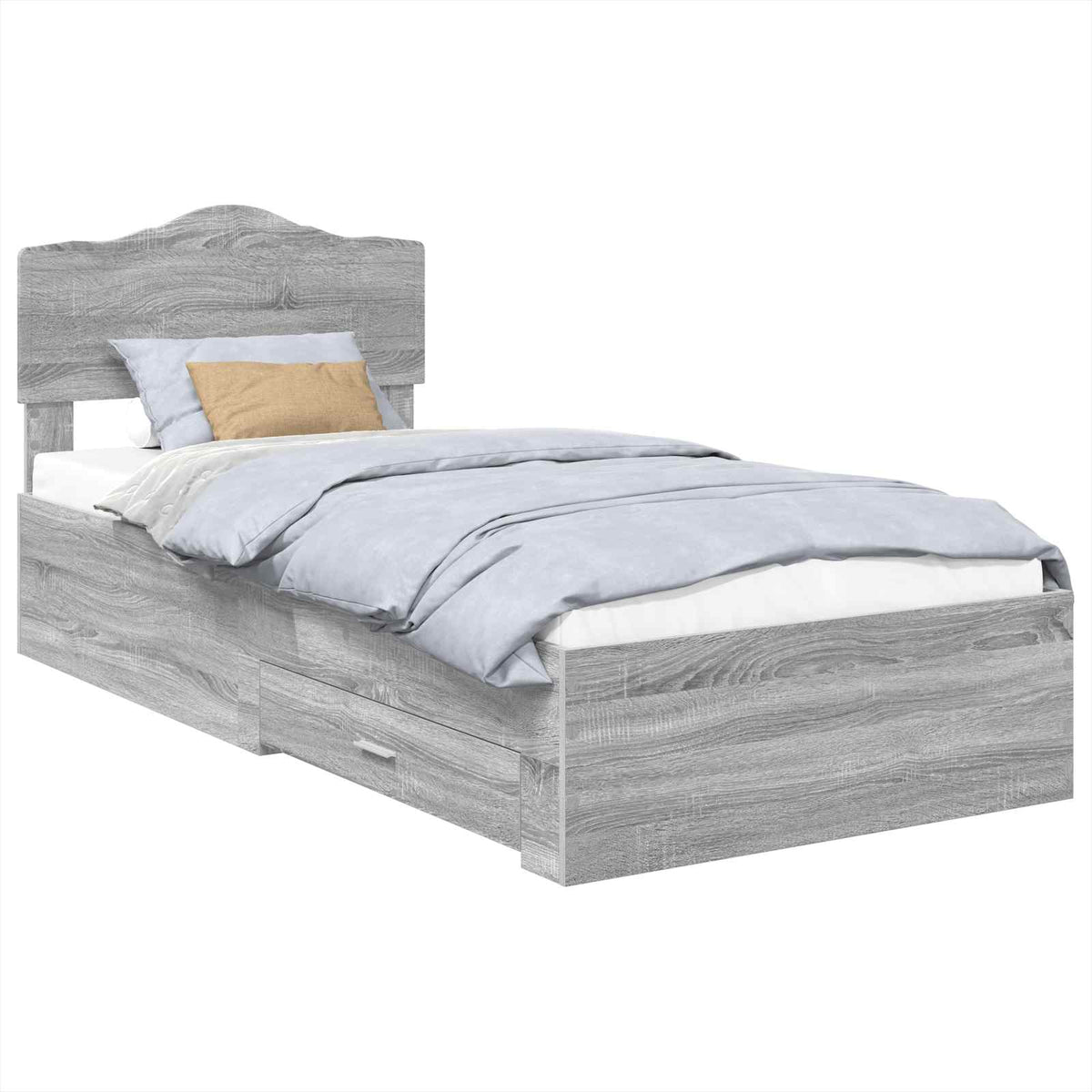 Krevetna konstrukcija Siva Sonoma 70 x 190 cm Konstruirano drvo