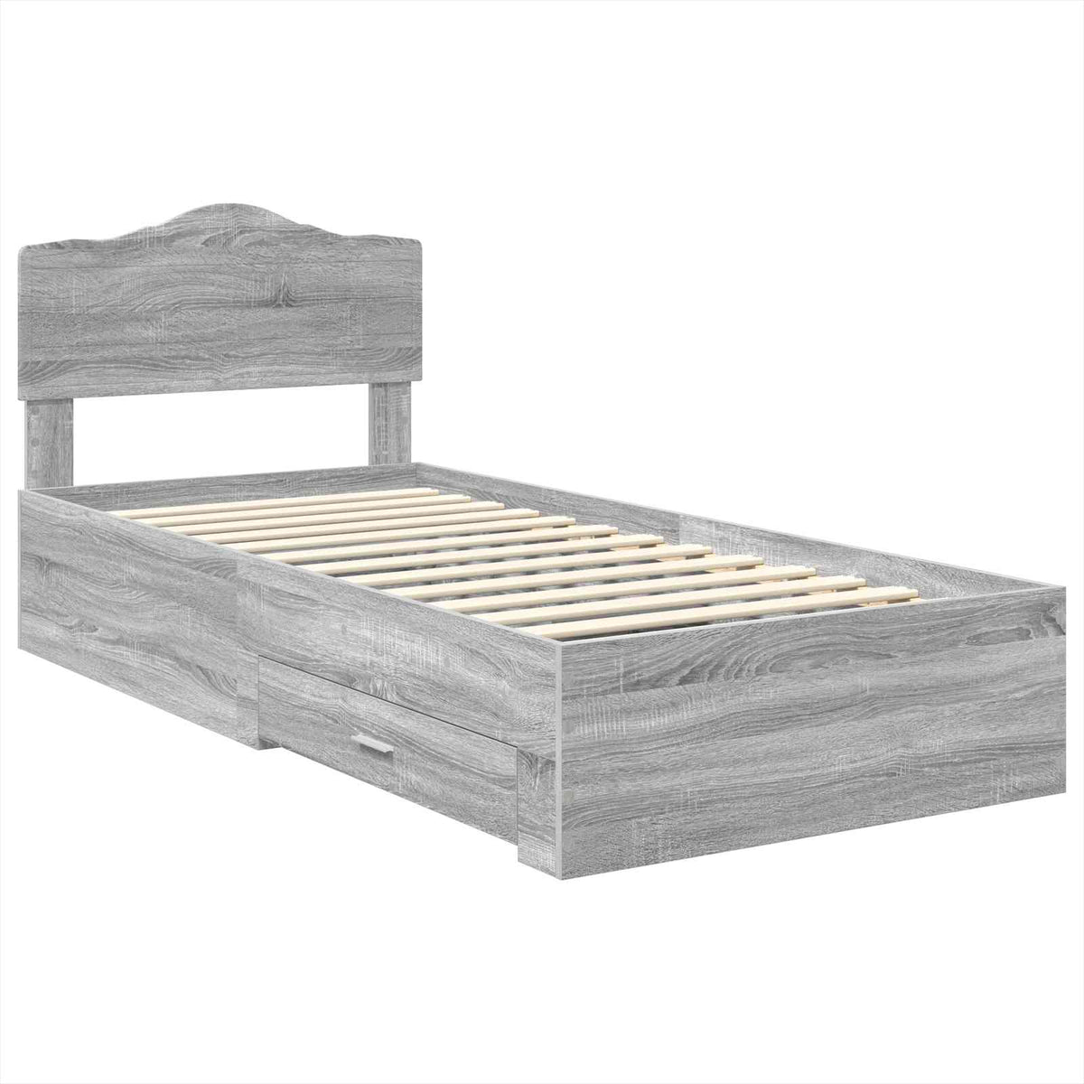 Krevetna konstrukcija Siva Sonoma 70 x 190 cm Konstruirano drvo