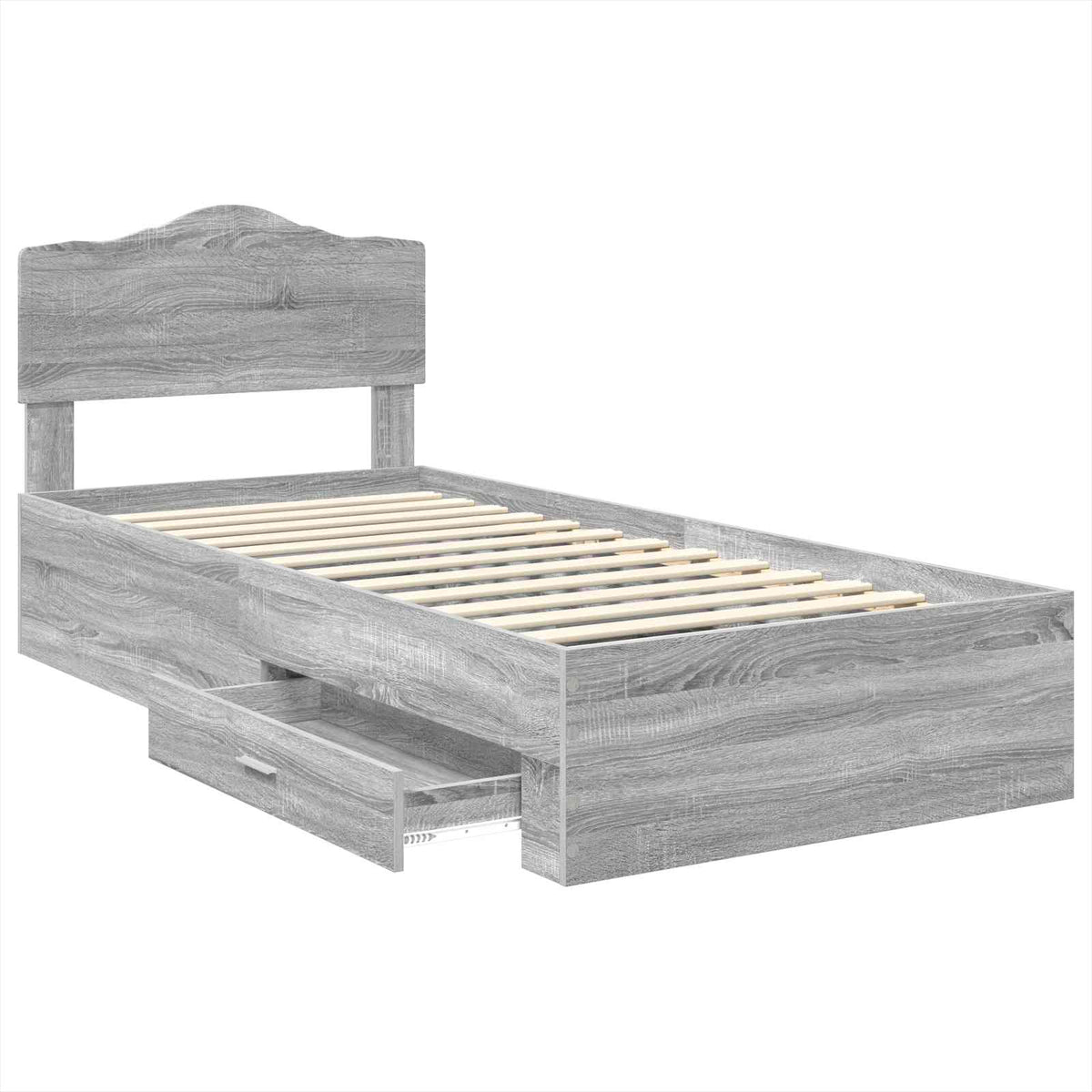 Krevetna konstrukcija Siva Sonoma 70 x 190 cm Konstruirano drvo