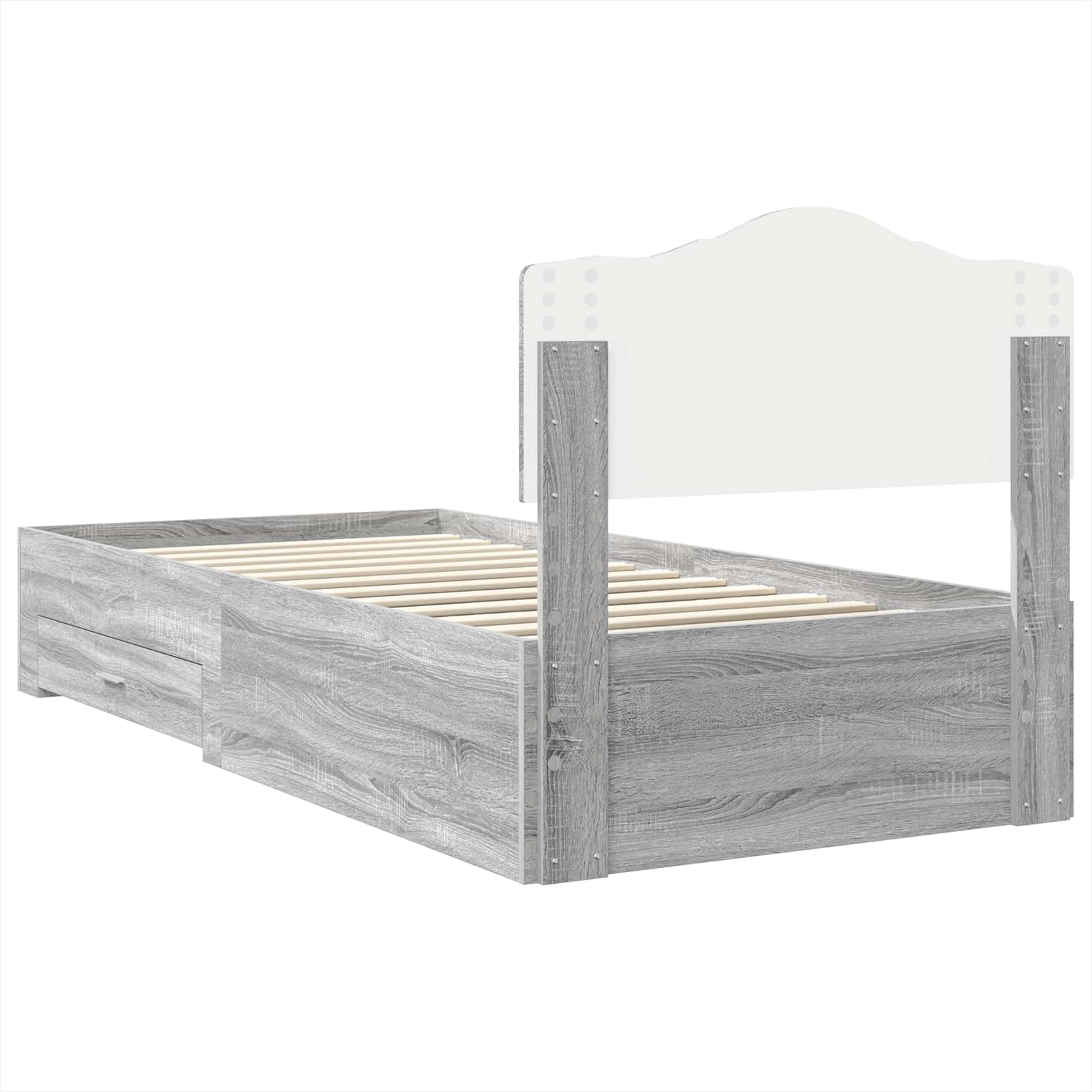 Krevetna konstrukcija Siva Sonoma 70 x 190 cm Konstruirano drvo
