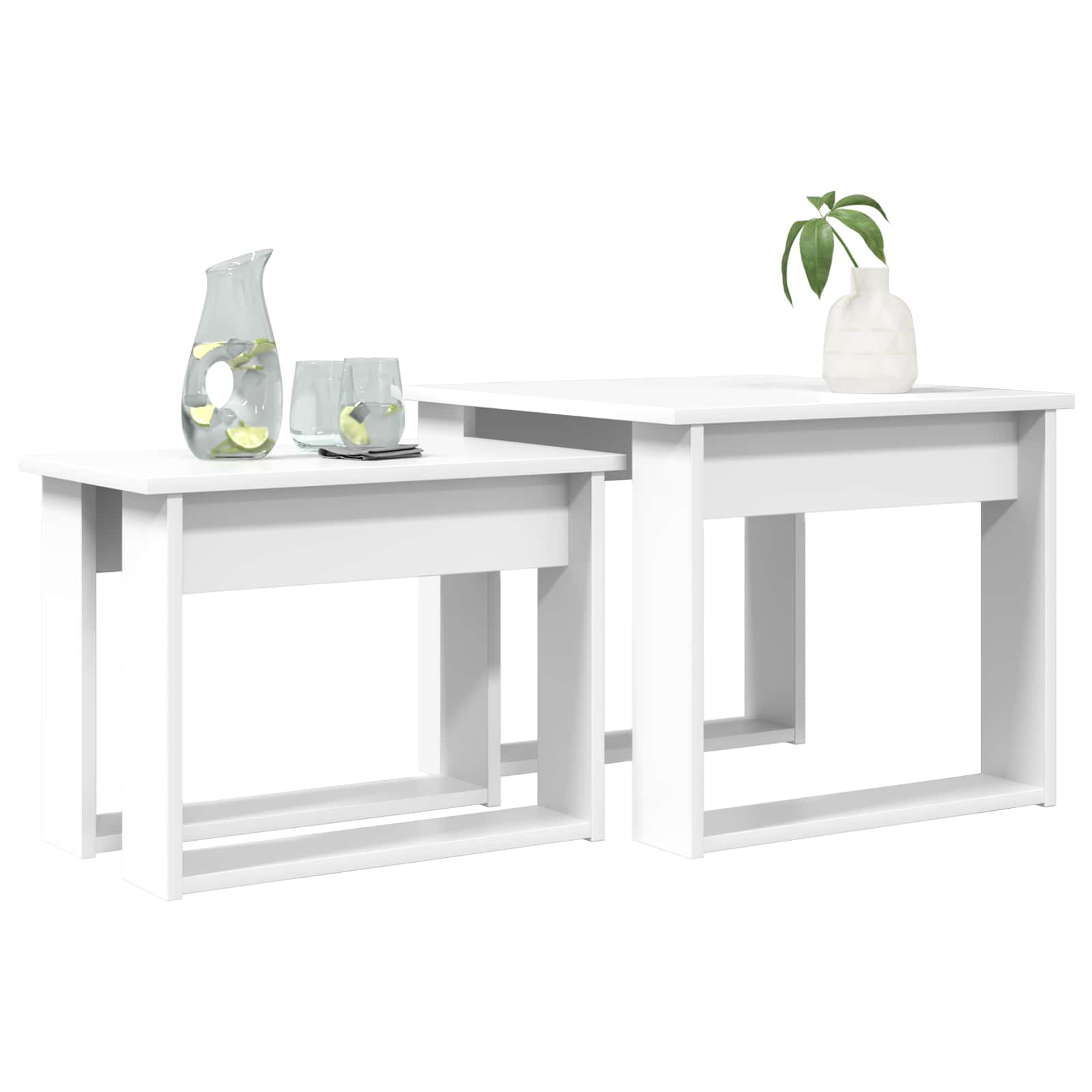 Set stolića za kavu 2 pcs Bijelo Konstruirano drvo