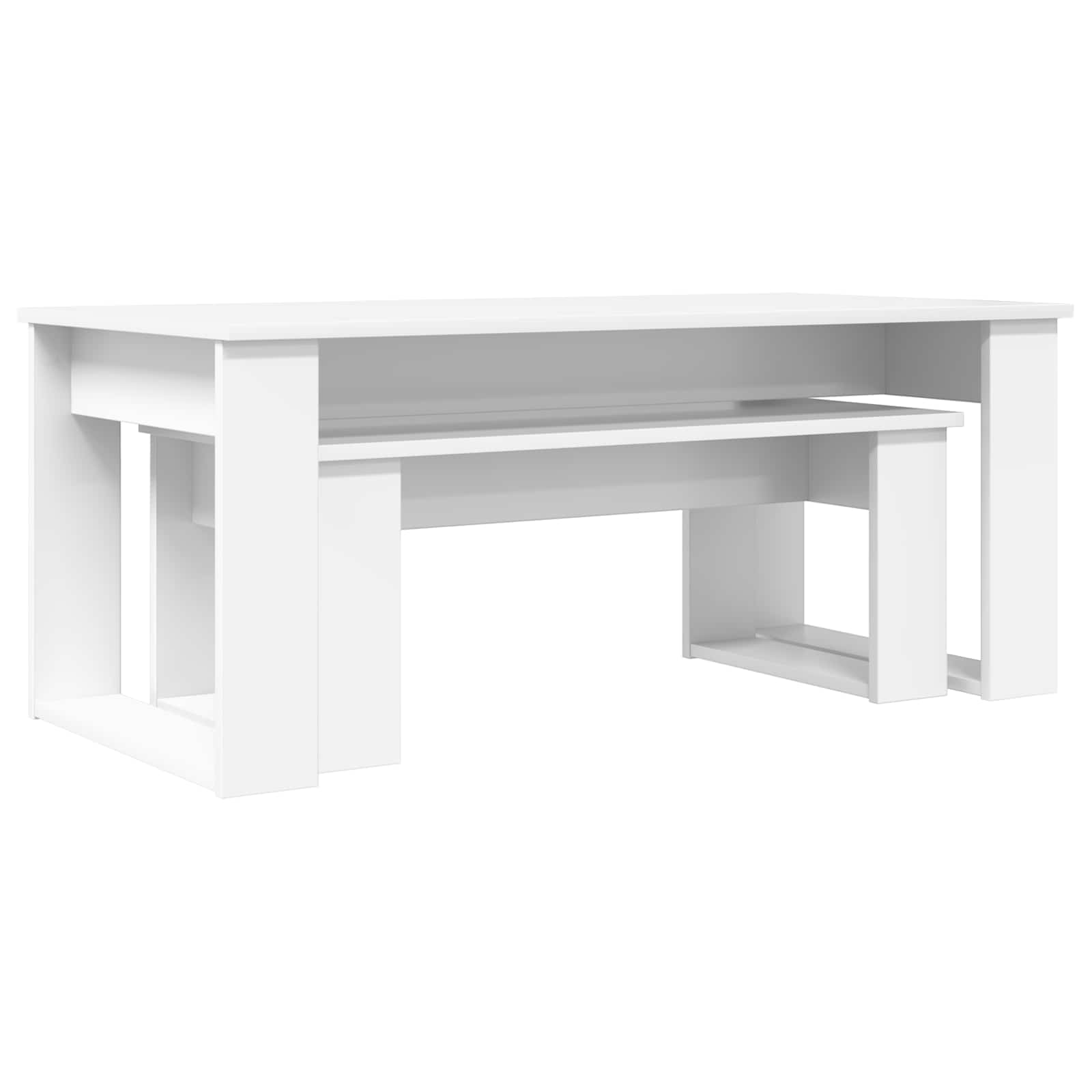 Set stolića za kavu 2 pcs Bijelo Konstruirano drvo