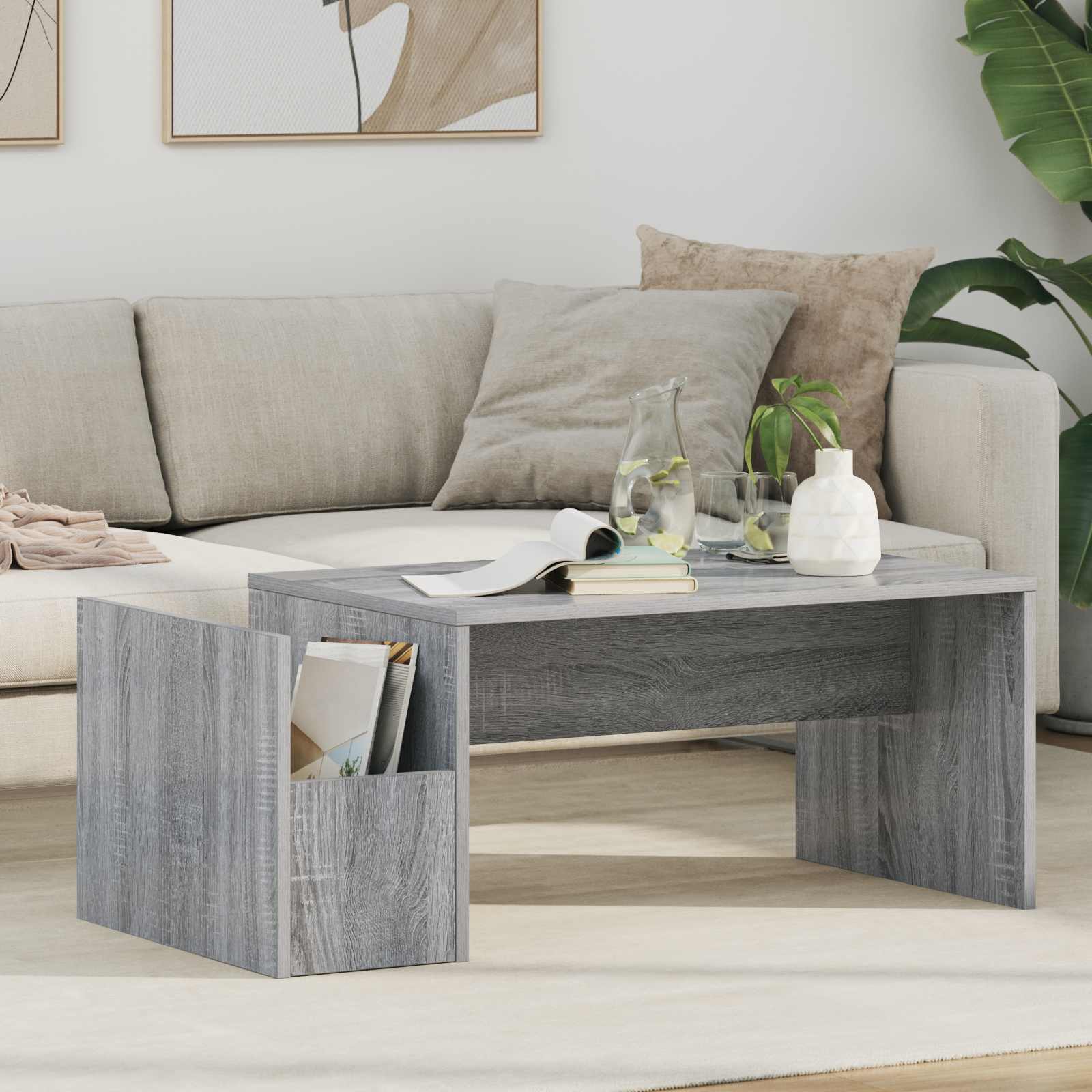 Kava Stol Siva Sonoma 90 x 45 x 35 cm Konstruirano drvo