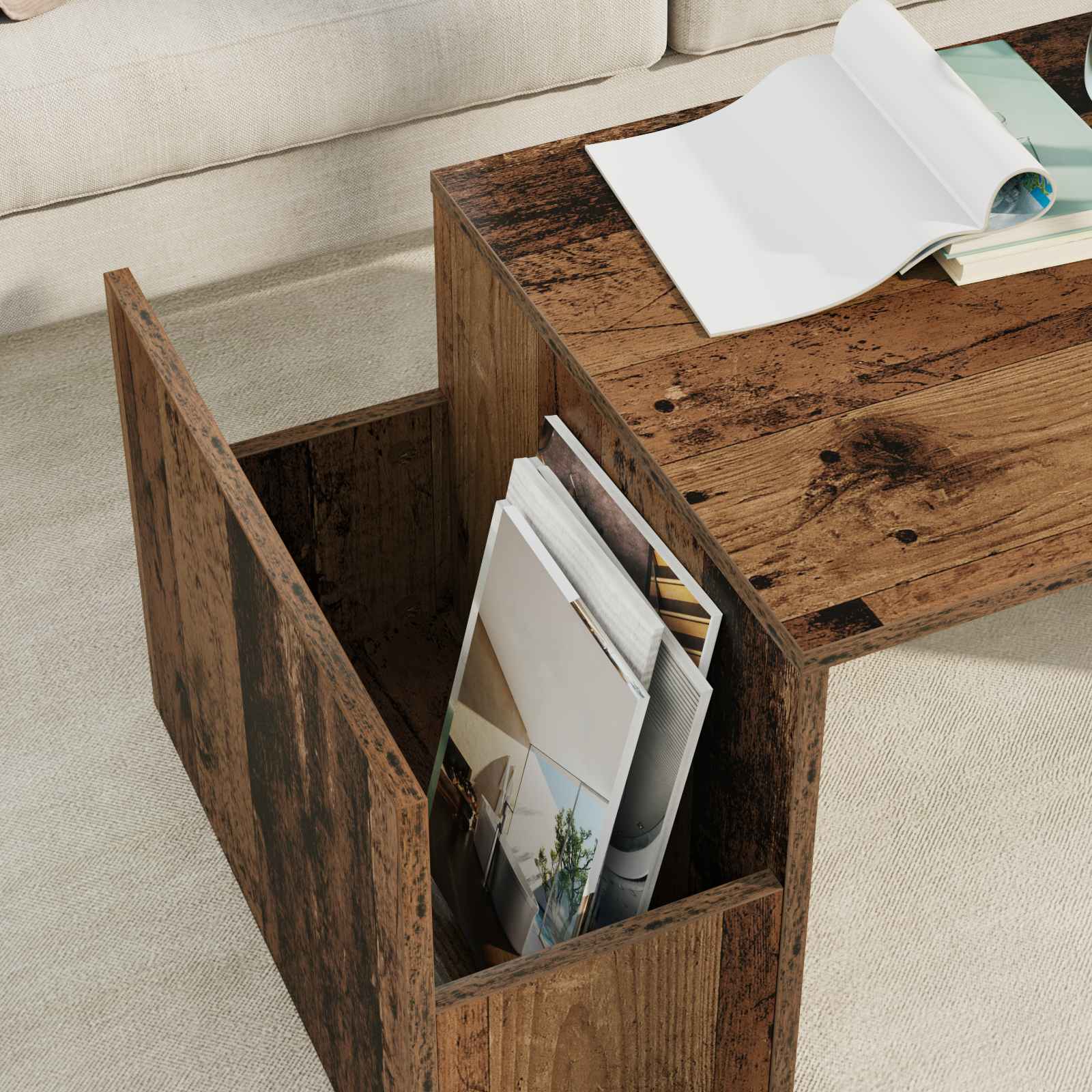 Kava Stol Staro drvo 90 x 45 x 35 cm Konstruirano drvo