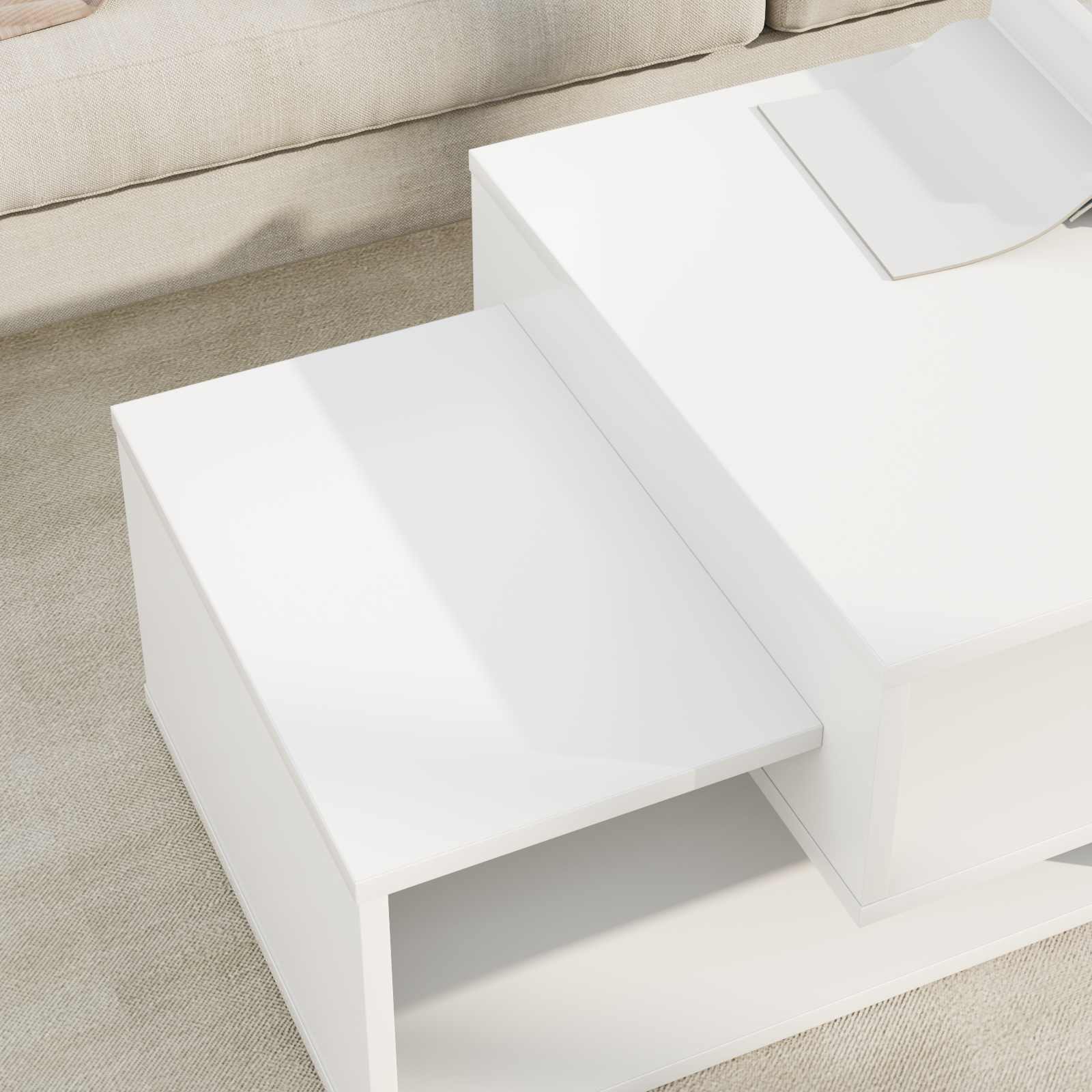 Kava Stol Bijelo 105 x 50 x 32,5 cm Konstruirano drvo
