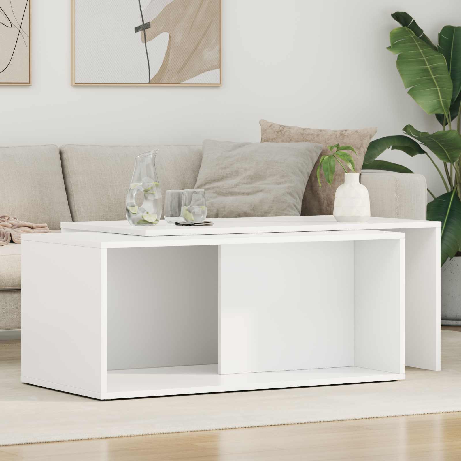 Set stolića za kavu 2 pcs Bijelo Konstruirano drvo