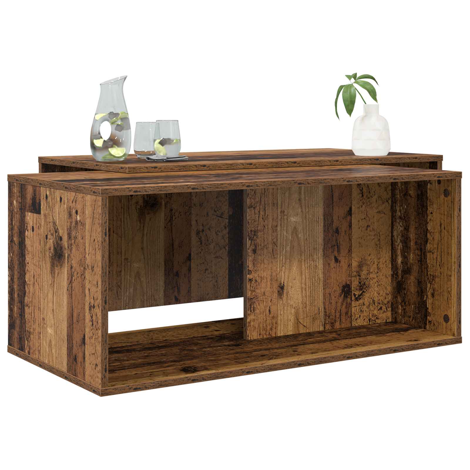 Set stolića za kavu 2 pcs Staro drvo Konstruirano drvo