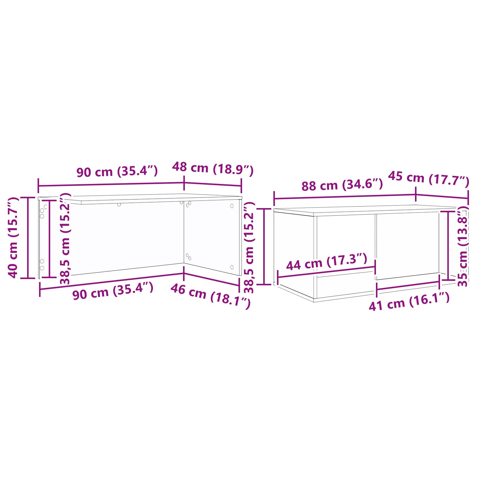 Set stolića za kavu 2 pcs Umjetnički hrast Konstruirano drvo