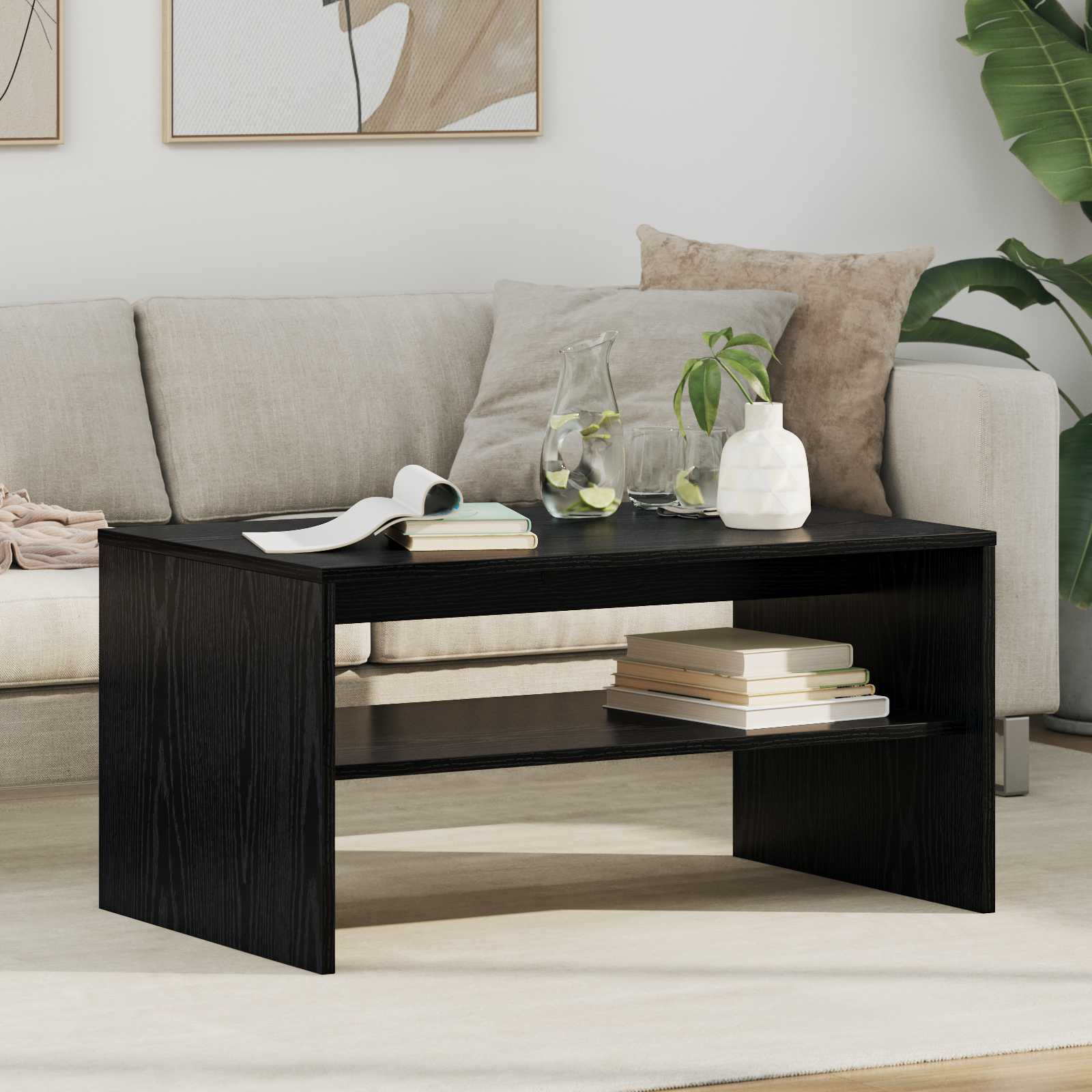 Kava Stol Crni hrast 80 x 50 x 40 cm Konstruirano drvo
