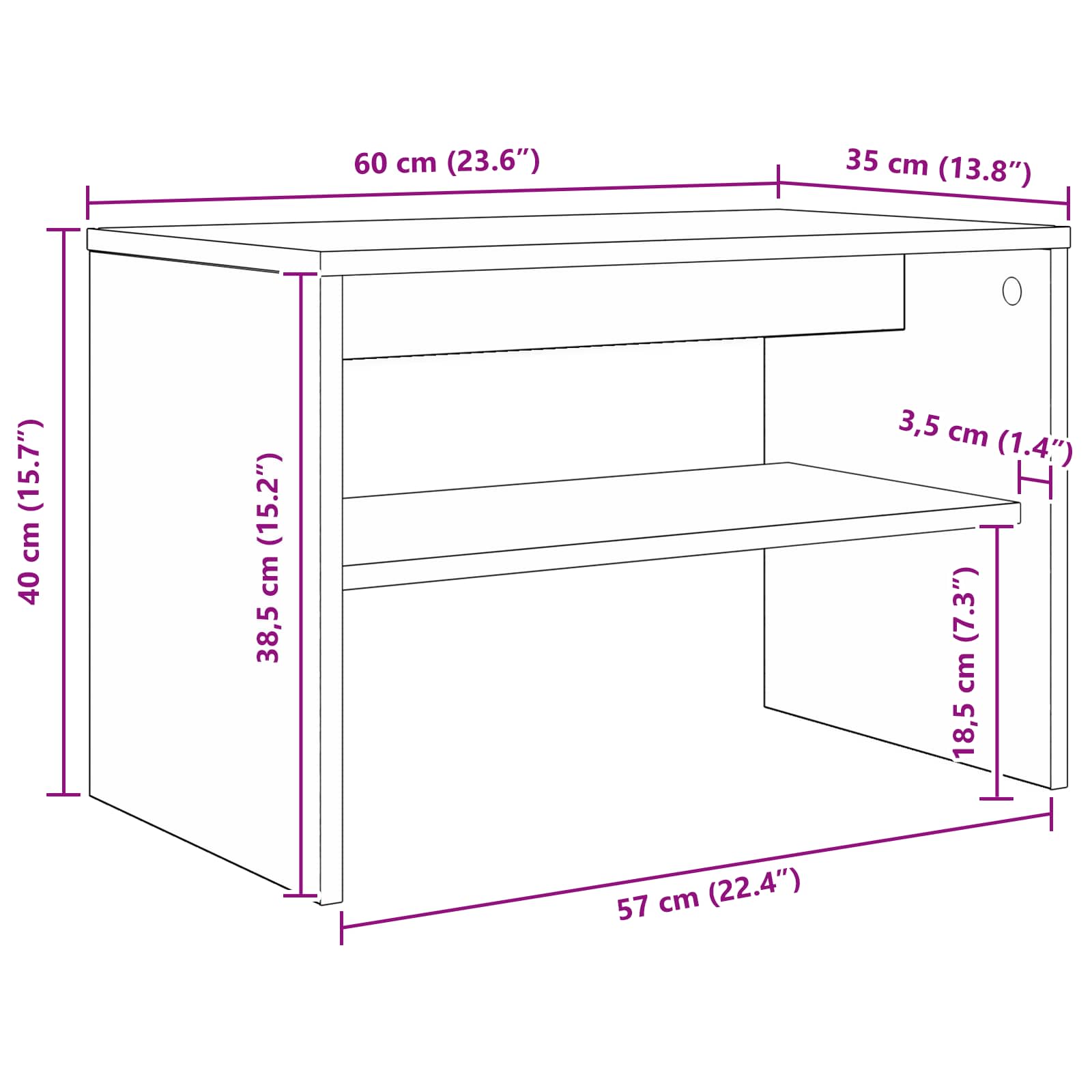 TV ormar Staro drvo 60 x 35 x 40 cm Konstruirano drvo