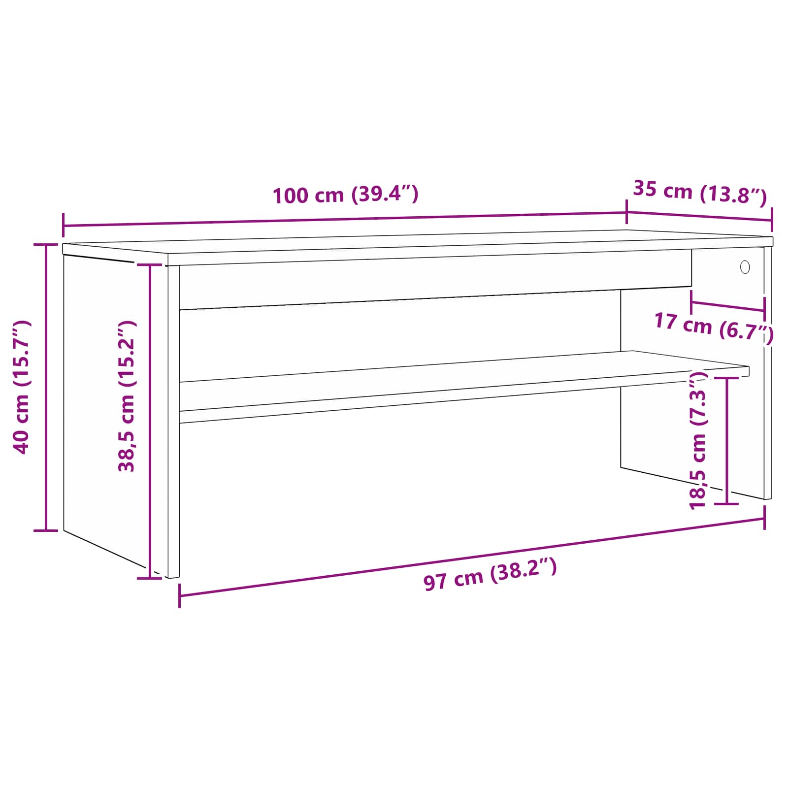 TV ormar Staro drvo 100 x 35 x 40 cm Konstruirano drvo