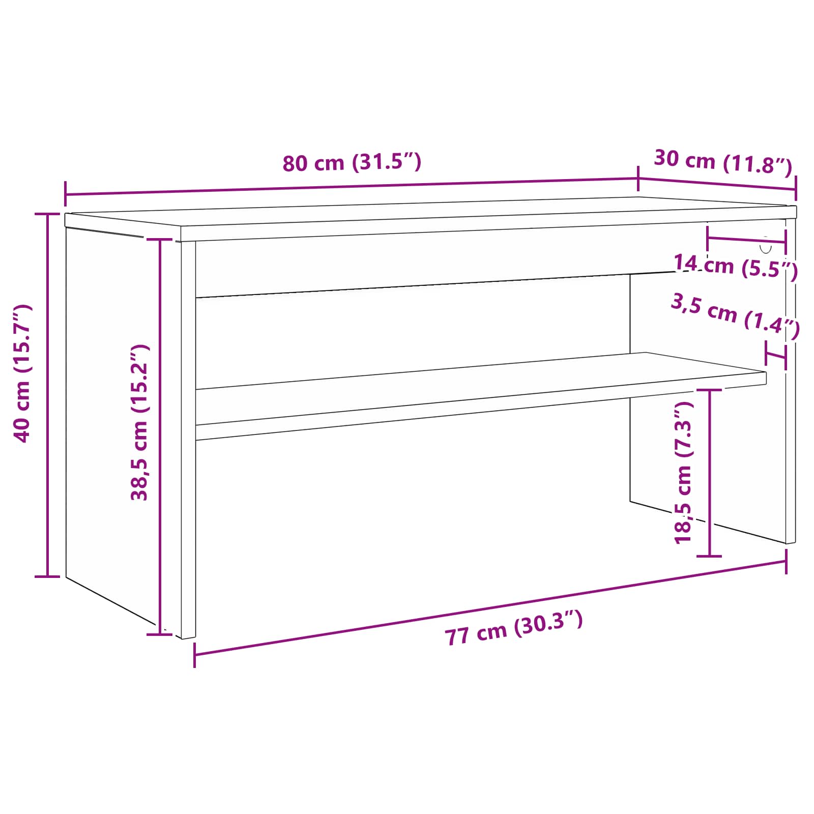 TV ormar Staro drvo 80 x 30 x 40 cm Konstruirano drvo