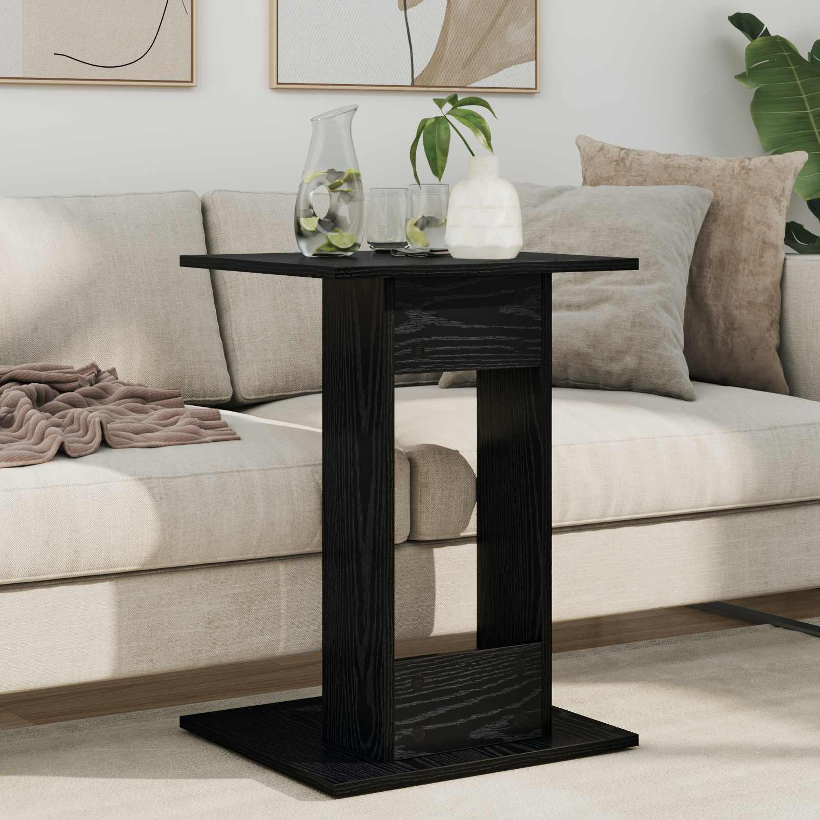 Bocni stol Crni hrast 45 x 40 x 62,5 cm Konstruirano drvo