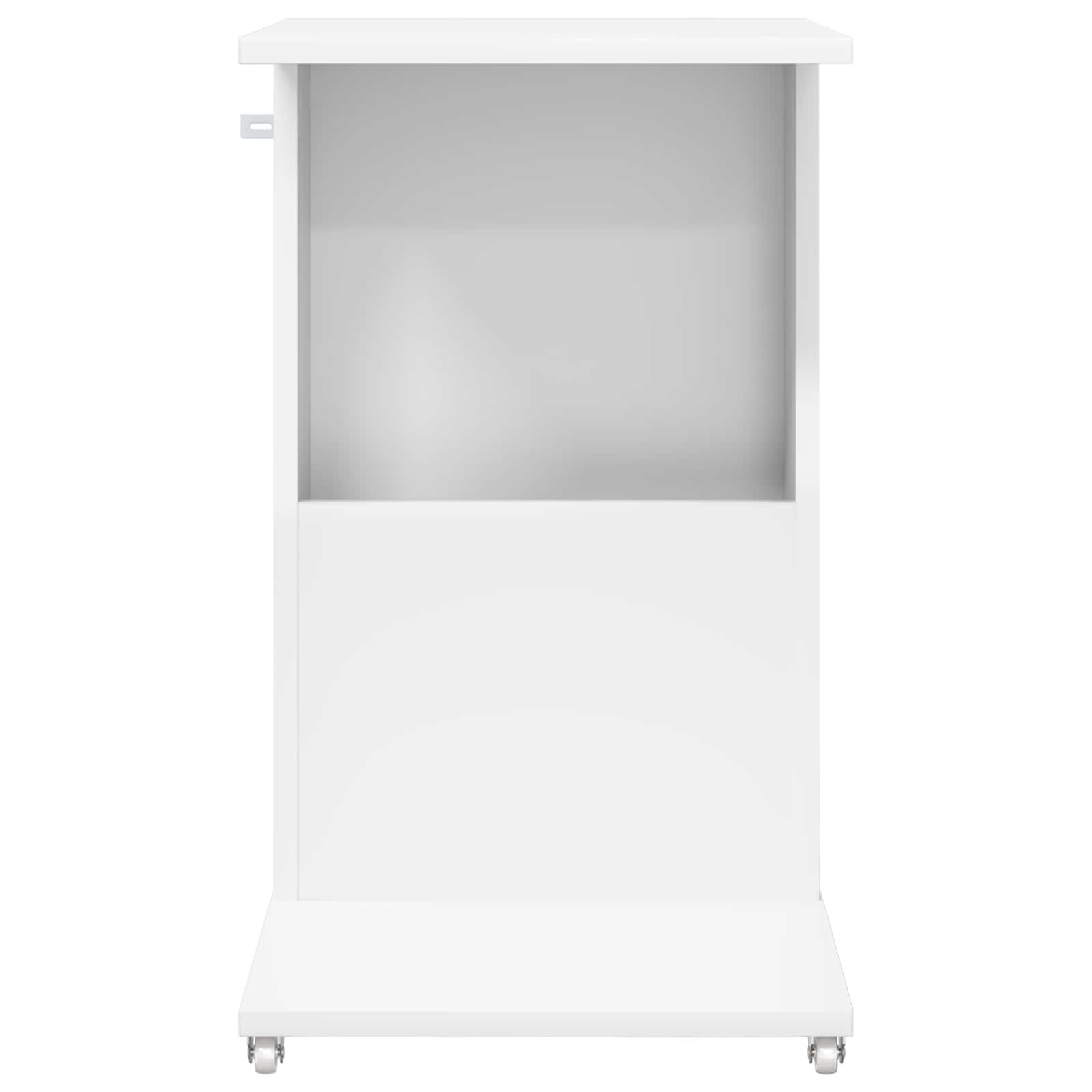 Bocni stol s kotačem Bijelo 40 x 35 x 60 cm Konstruirano drvo
