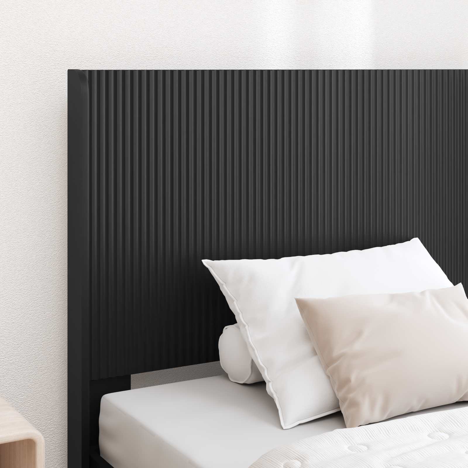 Krevetna konstrukcija s pohranom i uzglavljem Crna 90 x 200 cm