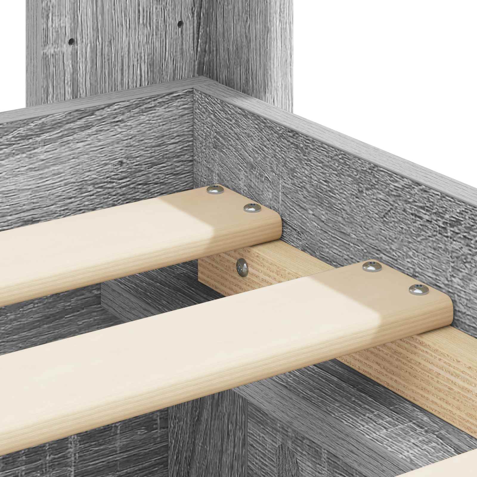 Krevetna konstrukcija s pohranom i uzglavljem Siva Sonoma
