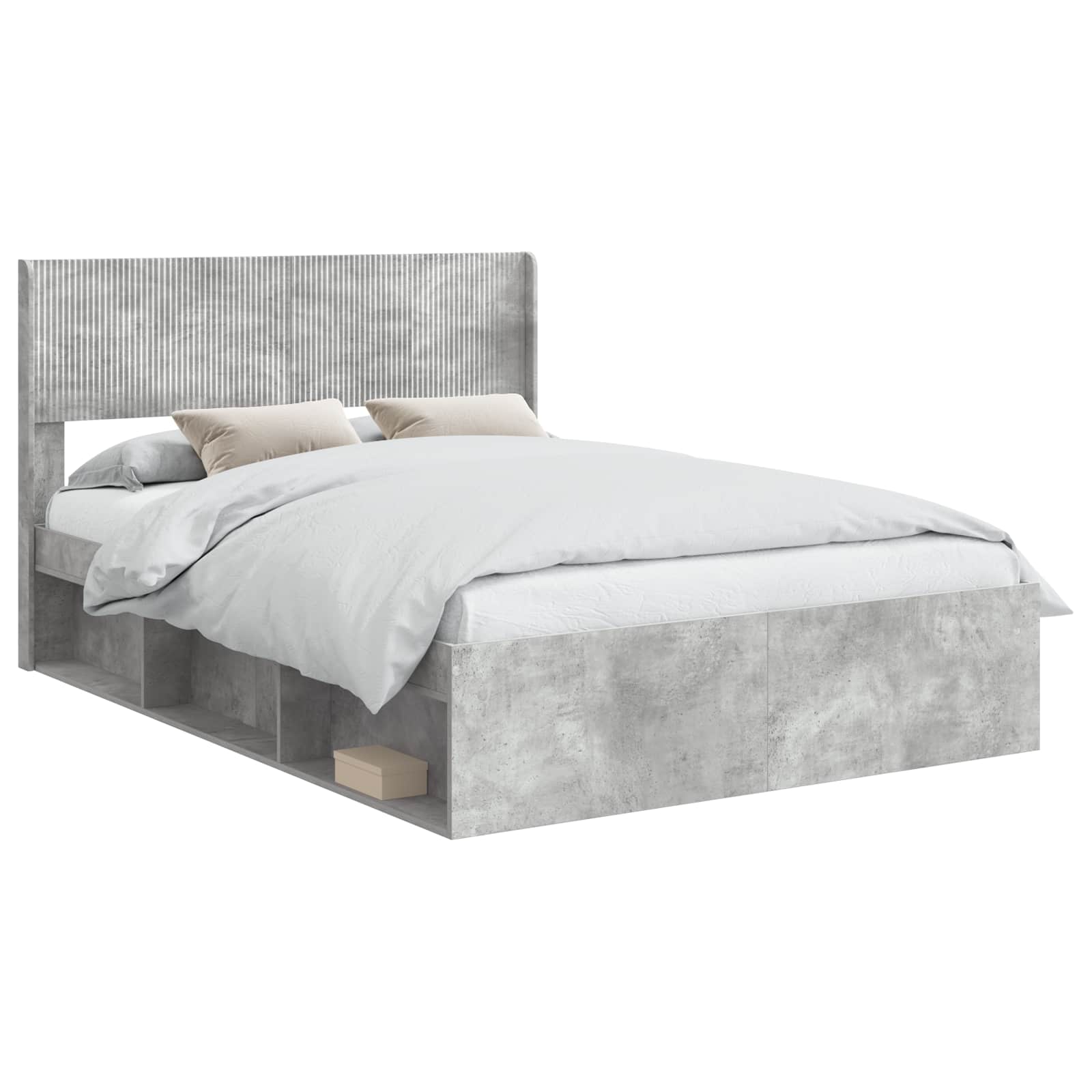 Krevetna konstrukcija s pohranom i uzglavljem Betonska siva