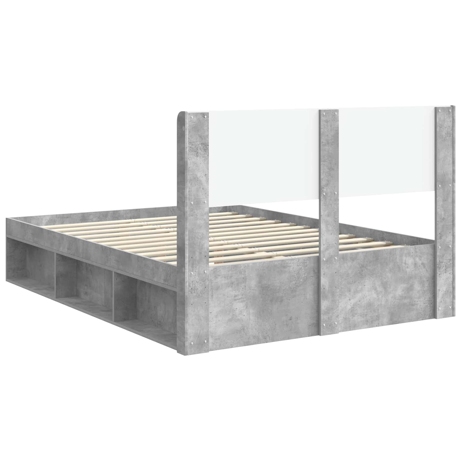 Krevetna konstrukcija s pohranom i uzglavljem Betonska siva