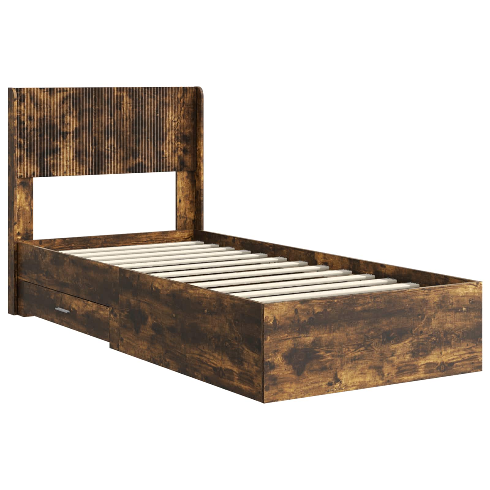 Krevetna konstrukcija s pohranom i uzglavljem Dimljeni hrast