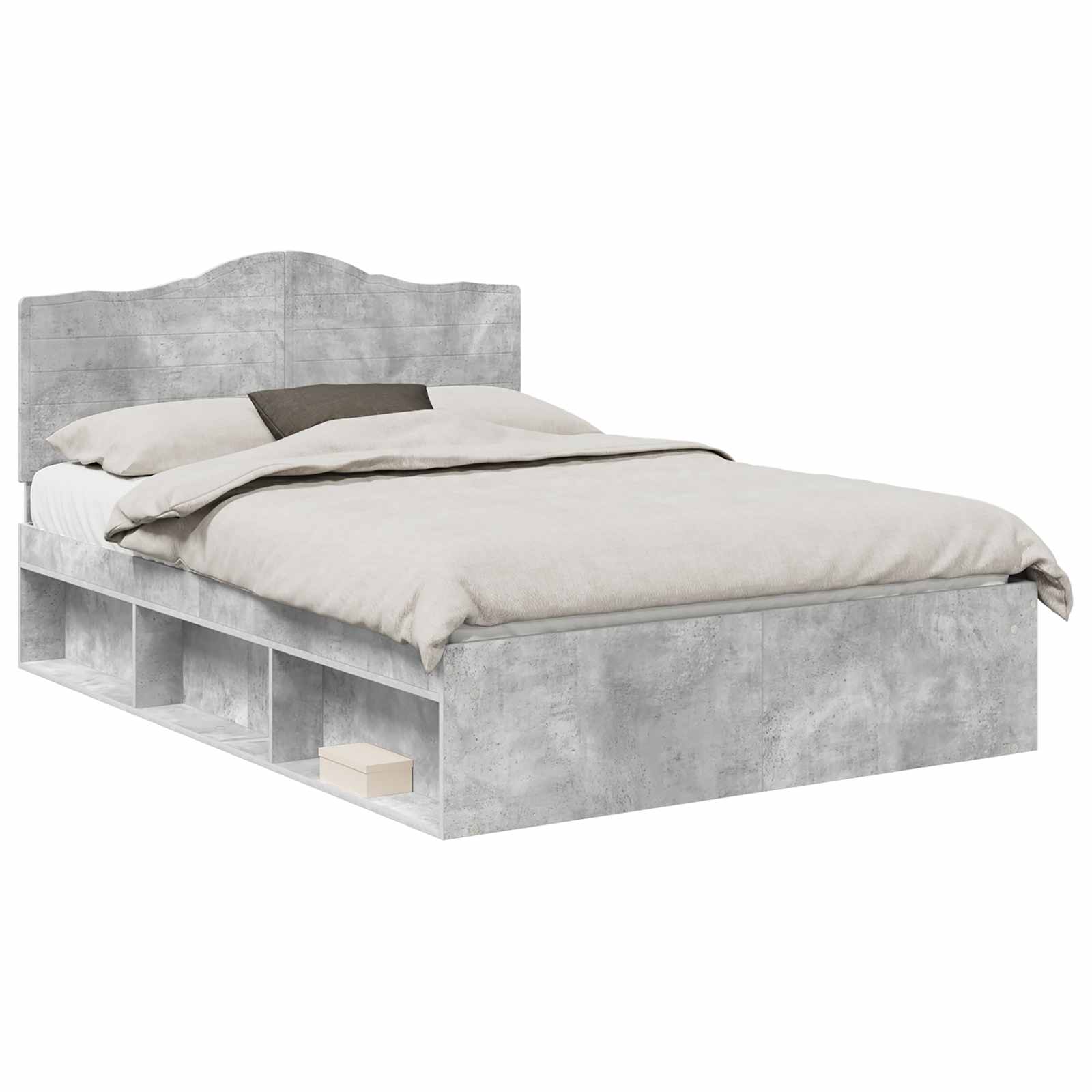 Krevetna konstrukcija Beton 140 x 200 cm Čvrsto borovo drvo