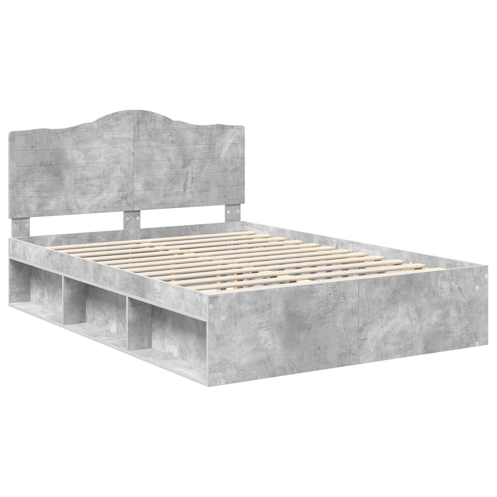 Krevetna konstrukcija Beton 140 x 200 cm Čvrsto borovo drvo