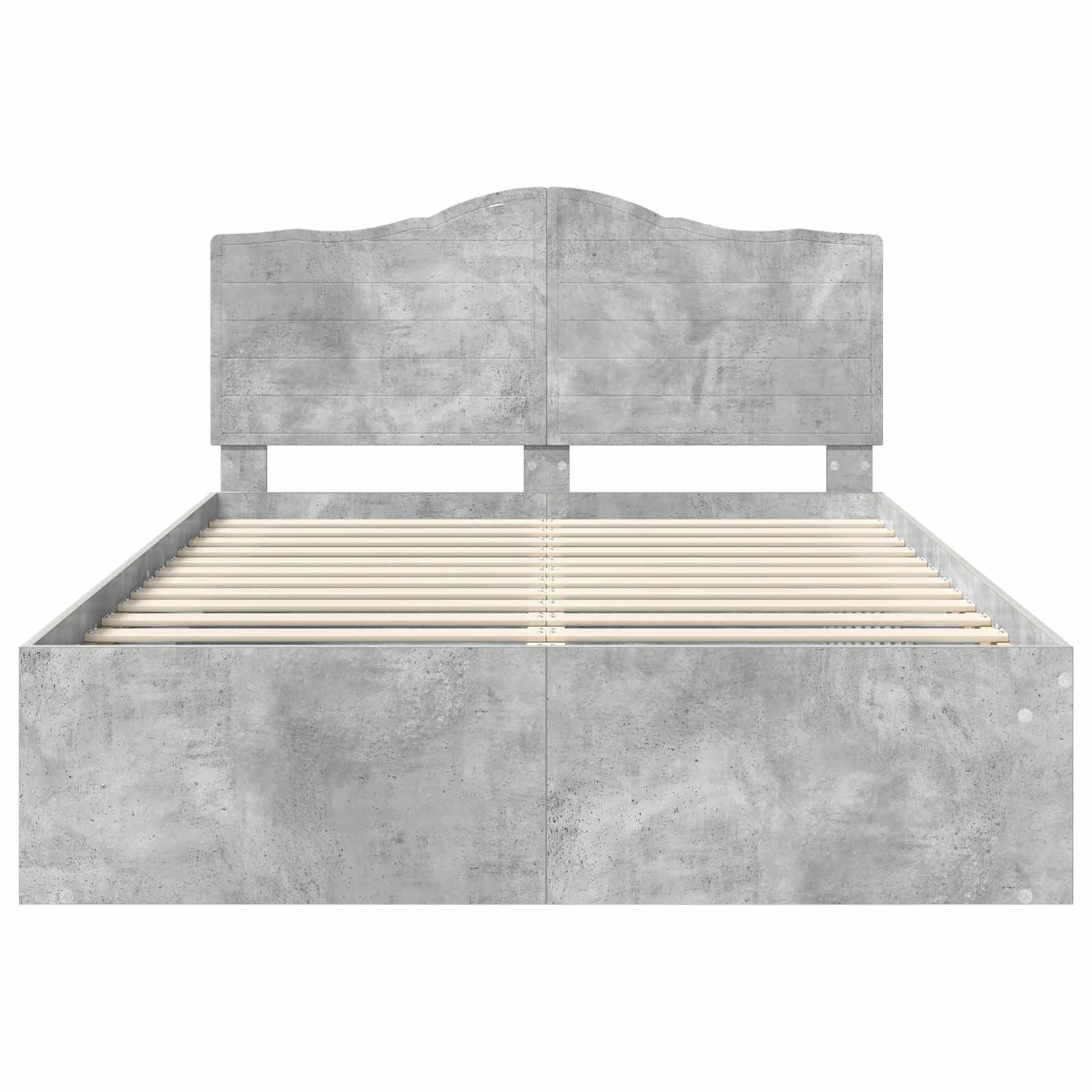 Krevetna konstrukcija Beton 140 x 190 cm Čvrsto borovo drvo