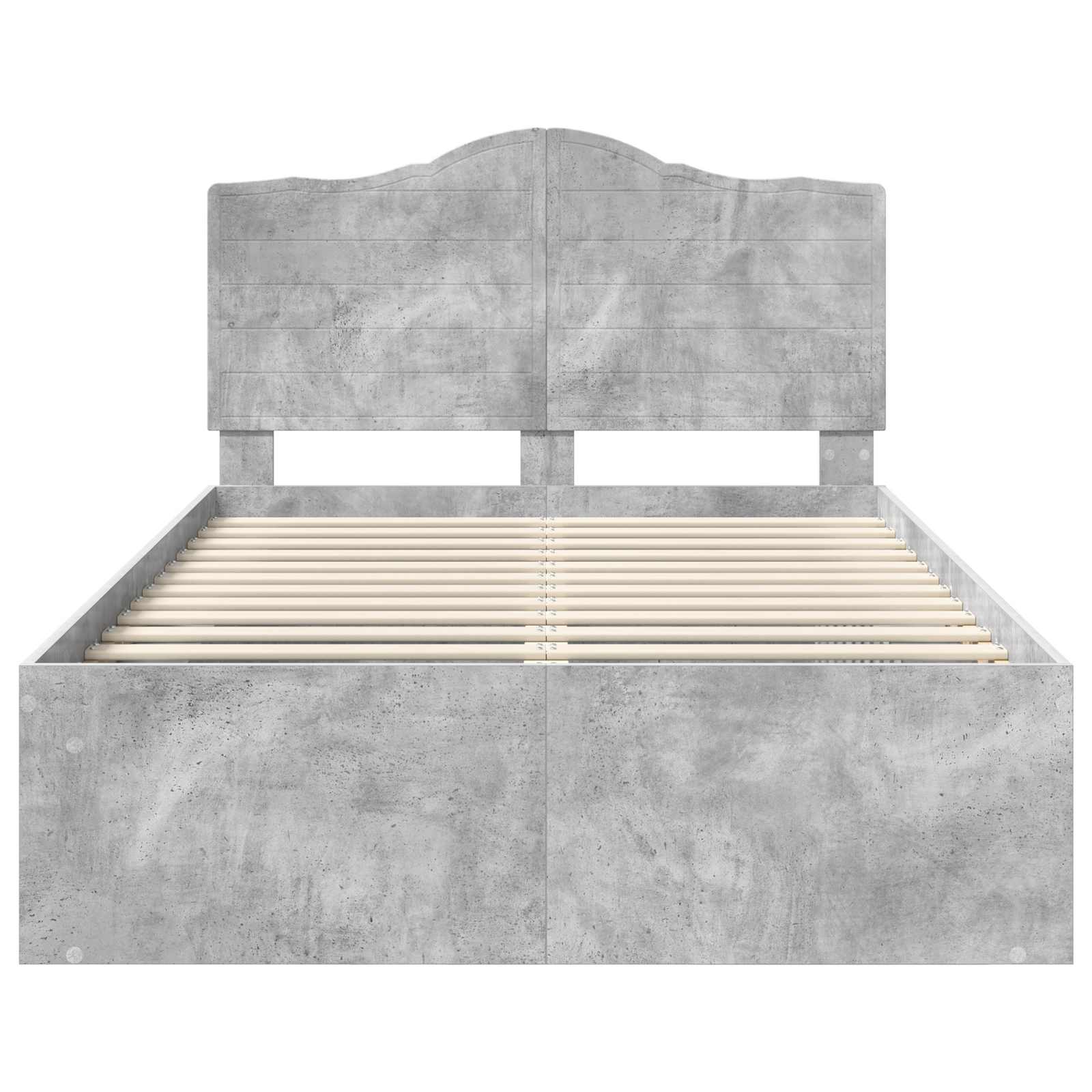 Krevetna konstrukcija s uzglavljem Betonska siva 135 x 190 cm