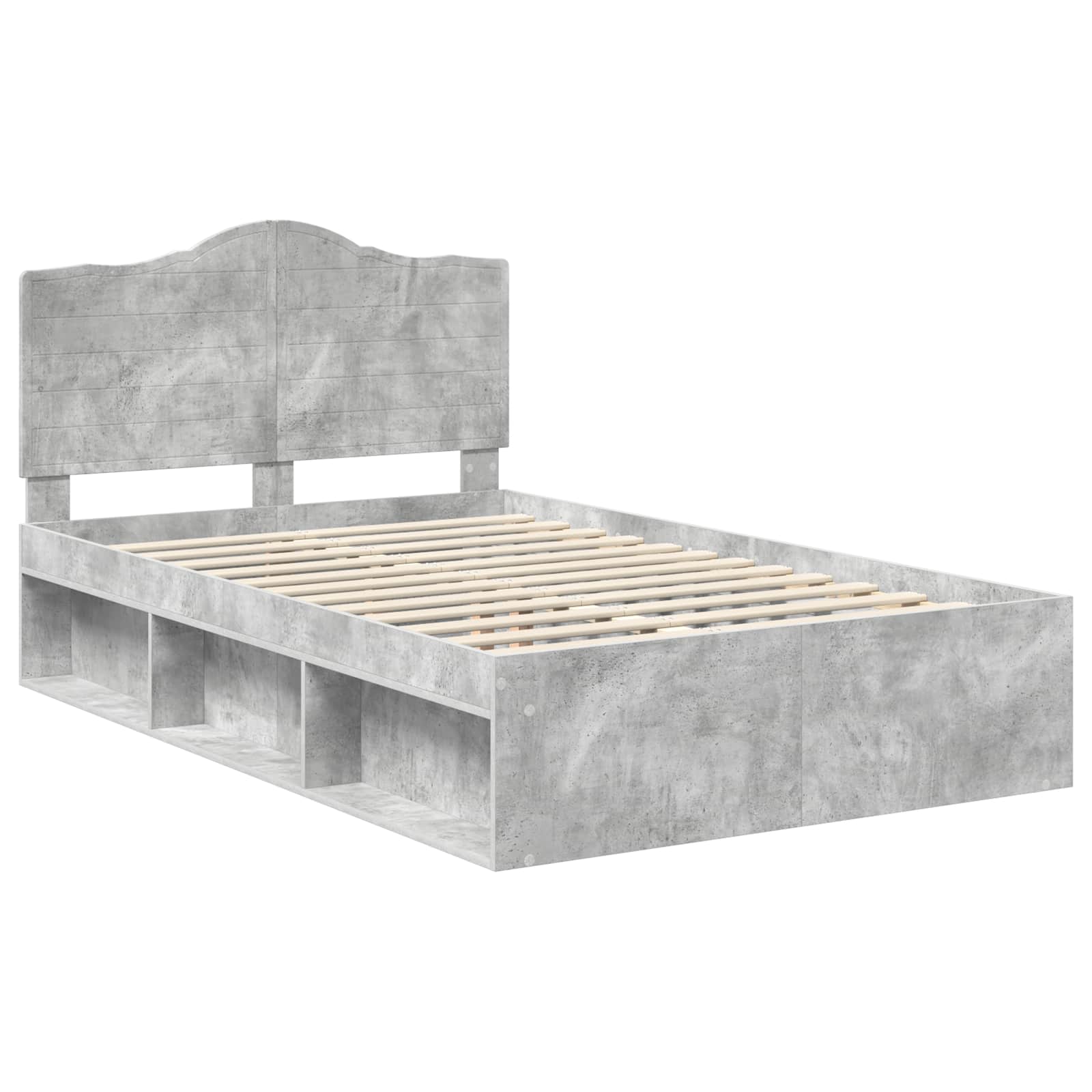 Krevetna konstrukcija Beton 120 x 200 cm Čvrsto borovo drvo