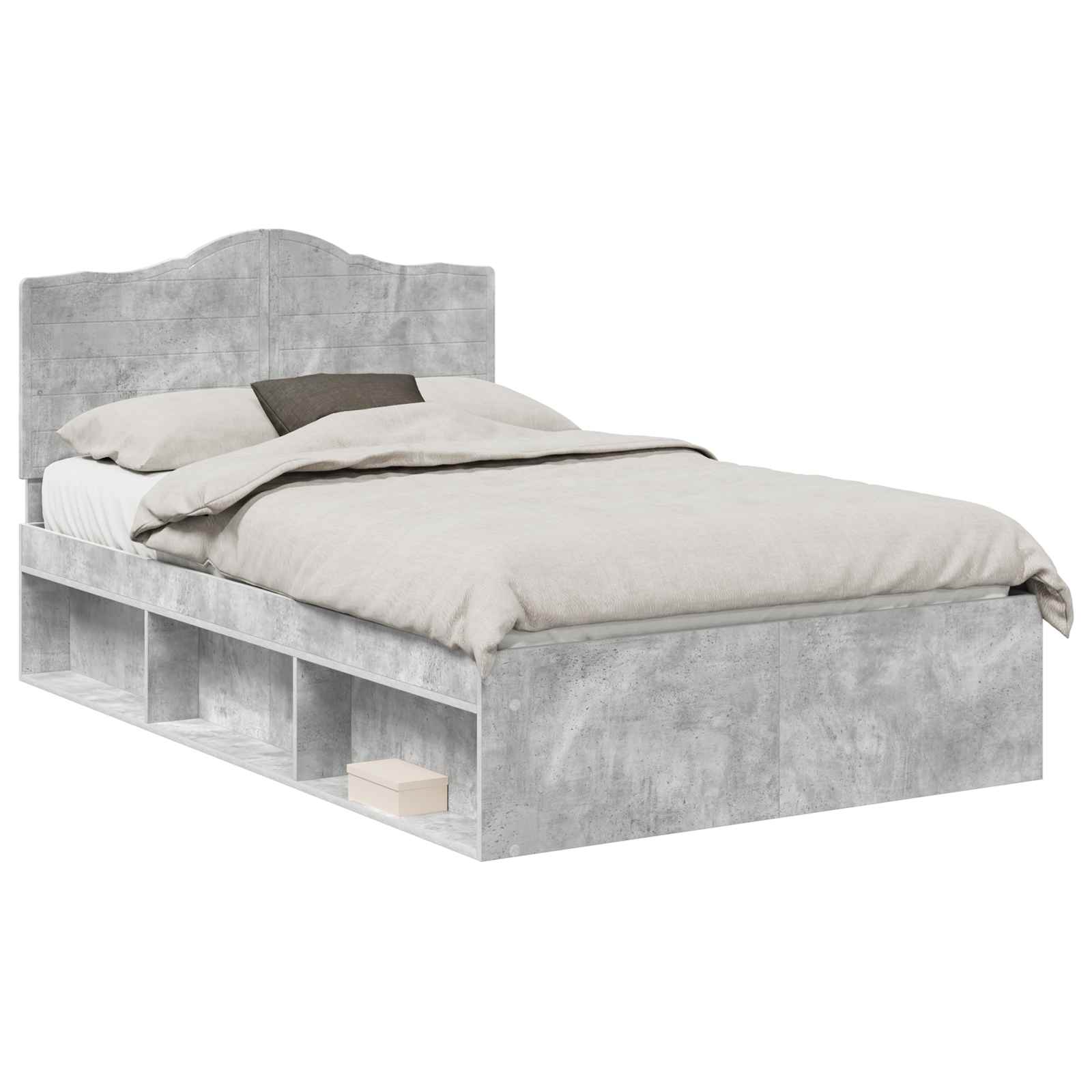 Krevetna konstrukcija Beton 120 x 190 cm Čvrsto borovo drvo