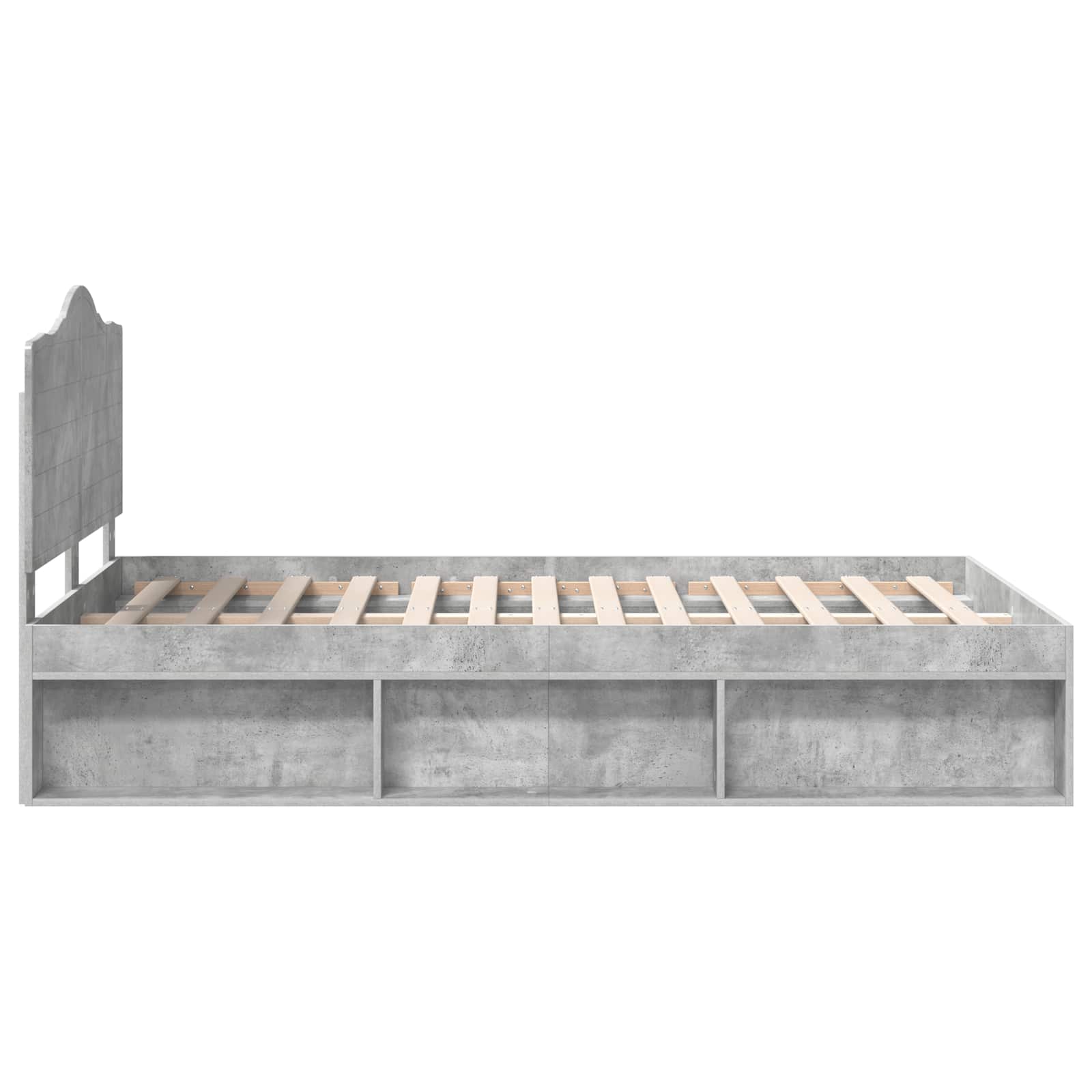 Krevetna konstrukcija Beton 120 x 190 cm Čvrsto borovo drvo