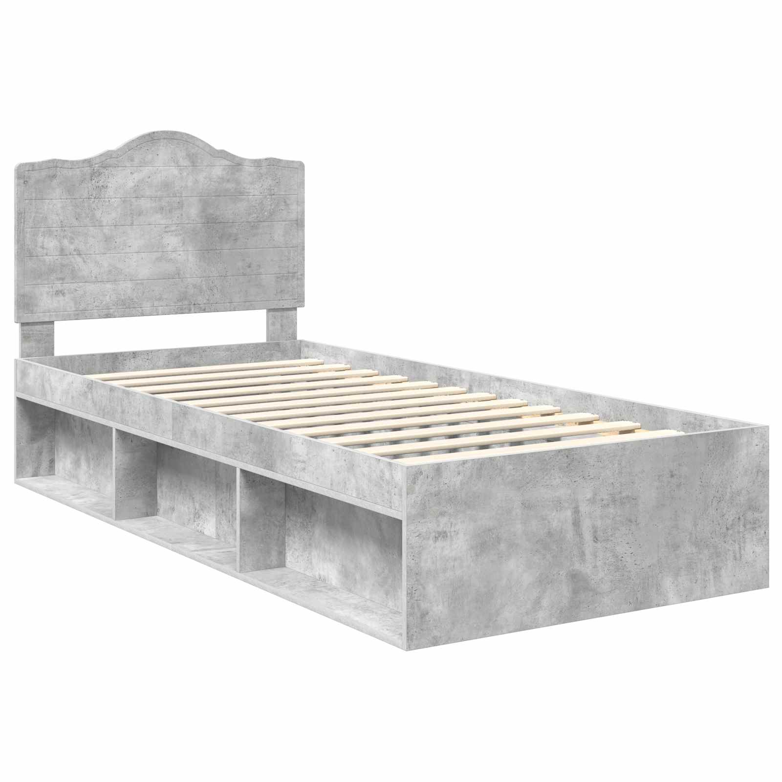 Krevetna konstrukcija s uzglavljem Betonska siva 100 x 200 cm