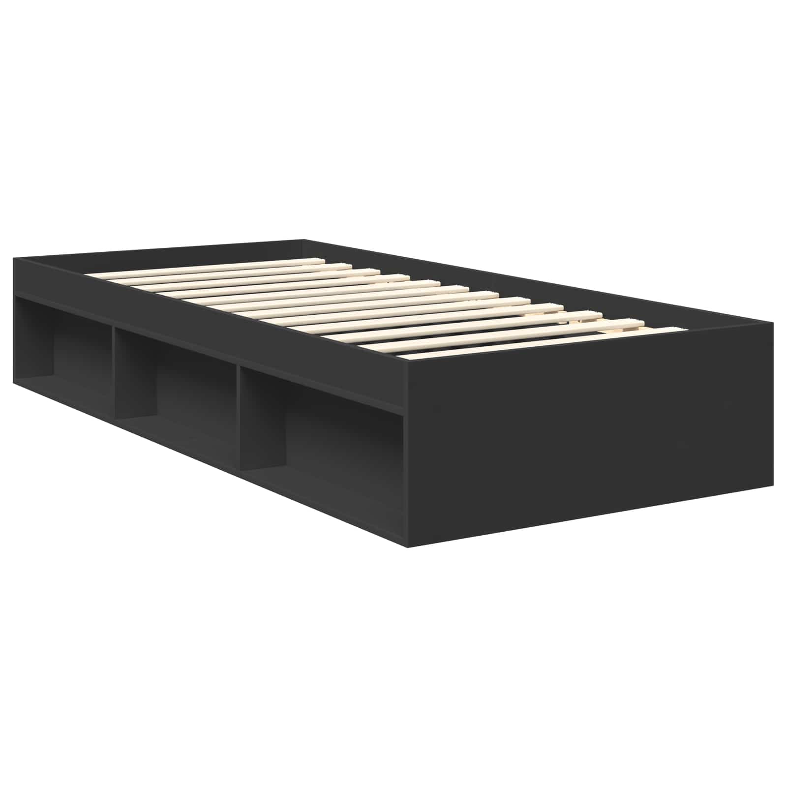 Krevetna konstrukcija Crna 90 x 190 cm Čvrsto borovo drvo