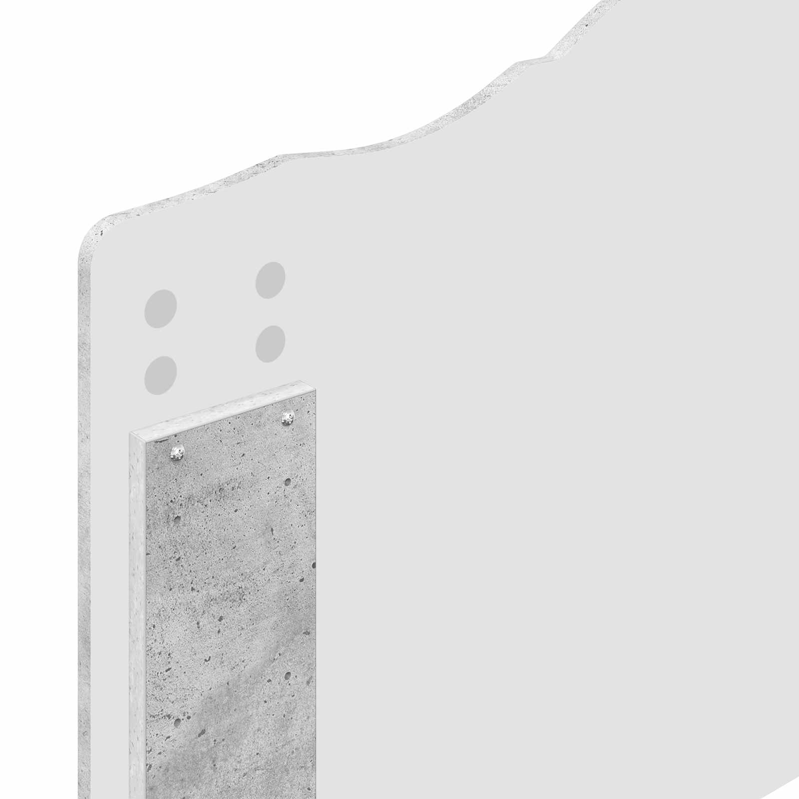 Krevetna konstrukcija s uzglavljem Betonska siva 75 x 190 cm