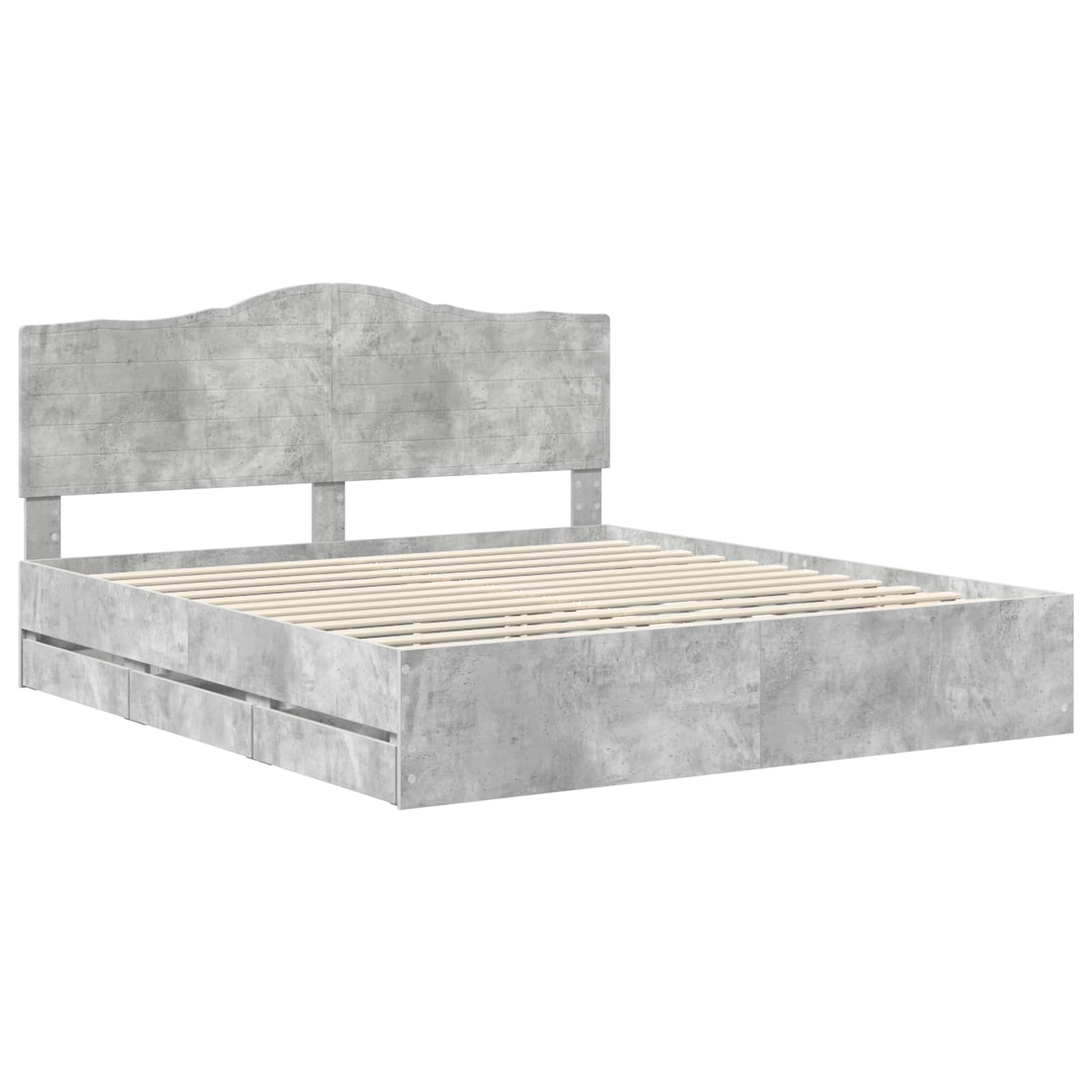 Krevetna konstrukcija s ladicama Betonsko Siva 200 x 200 cm