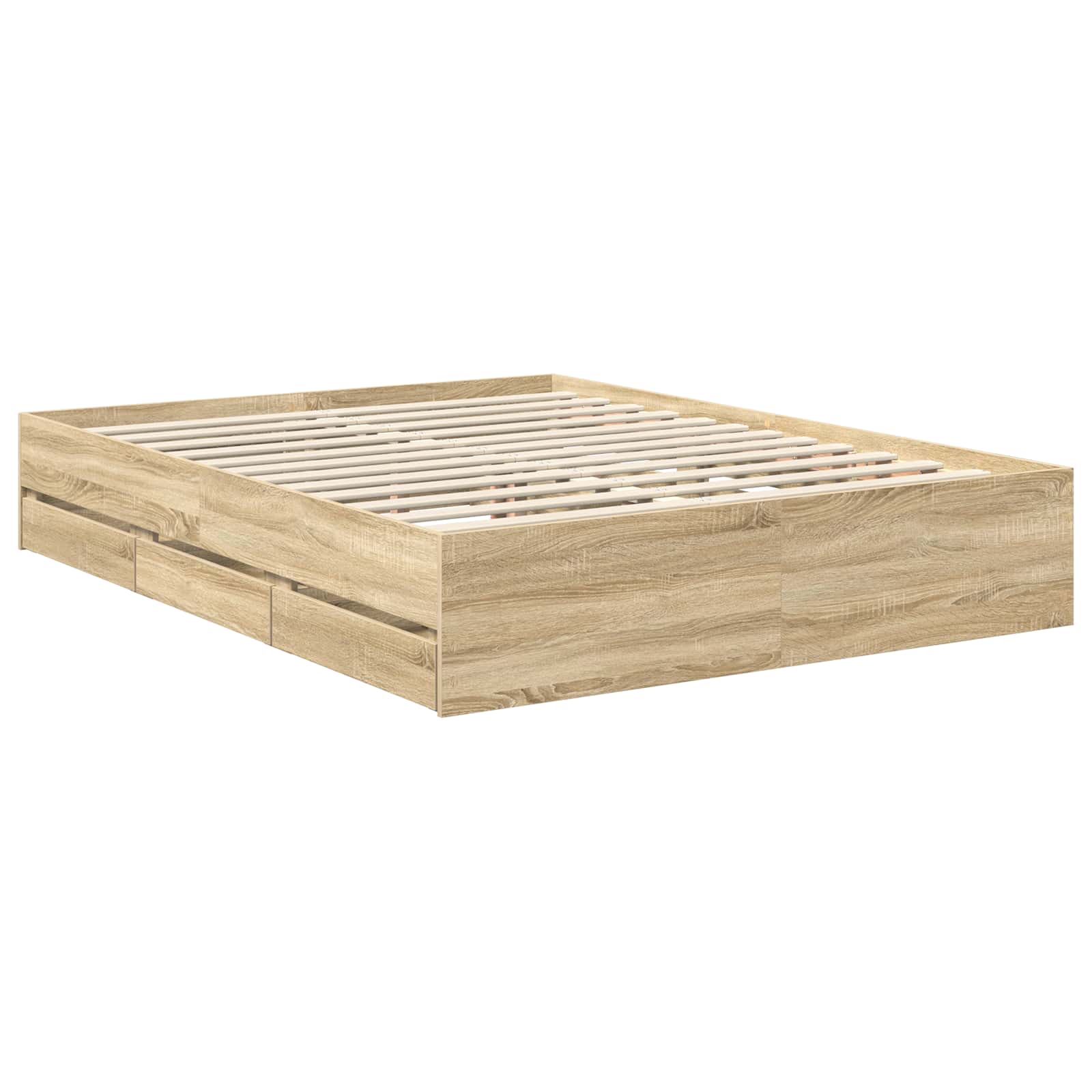 Krevetna konstrukcija s ladicama Hrast sonoma 150 x 200 cm