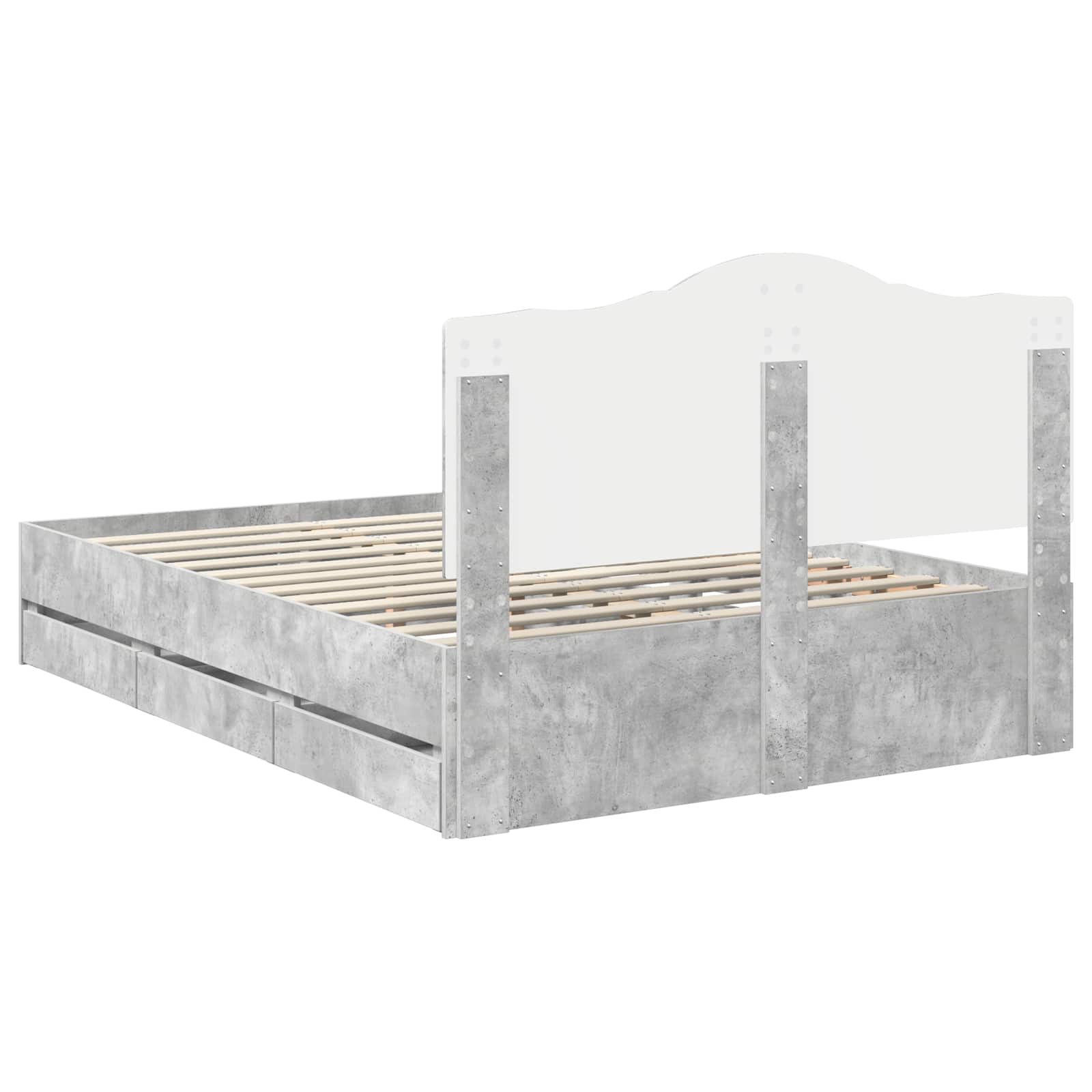 Krevetna konstrukcija s ladicama Betonska siva 150 x 200 cm