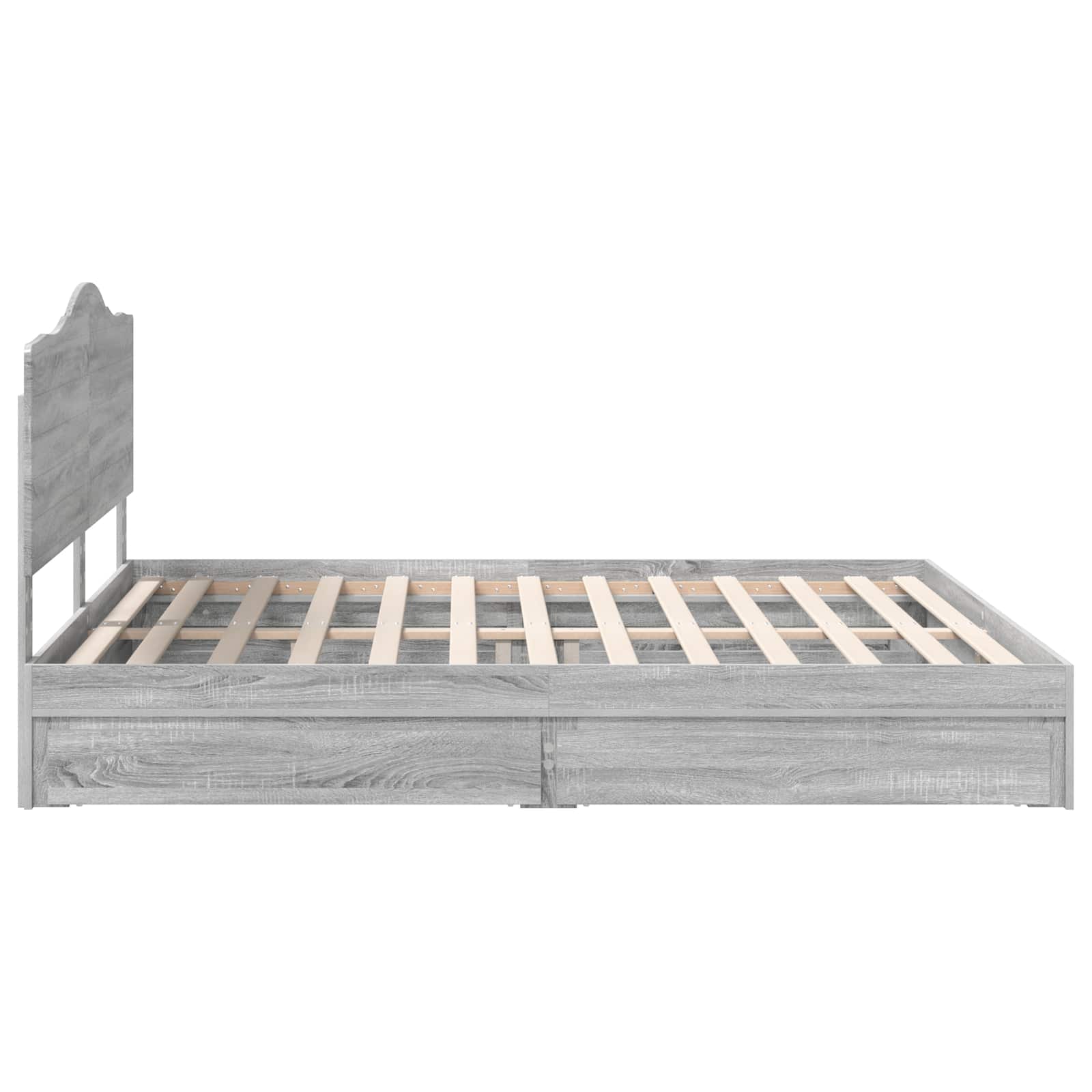 Krevet s od storage Siva Sonoma 200 x 200 cm Konstruirano drvo