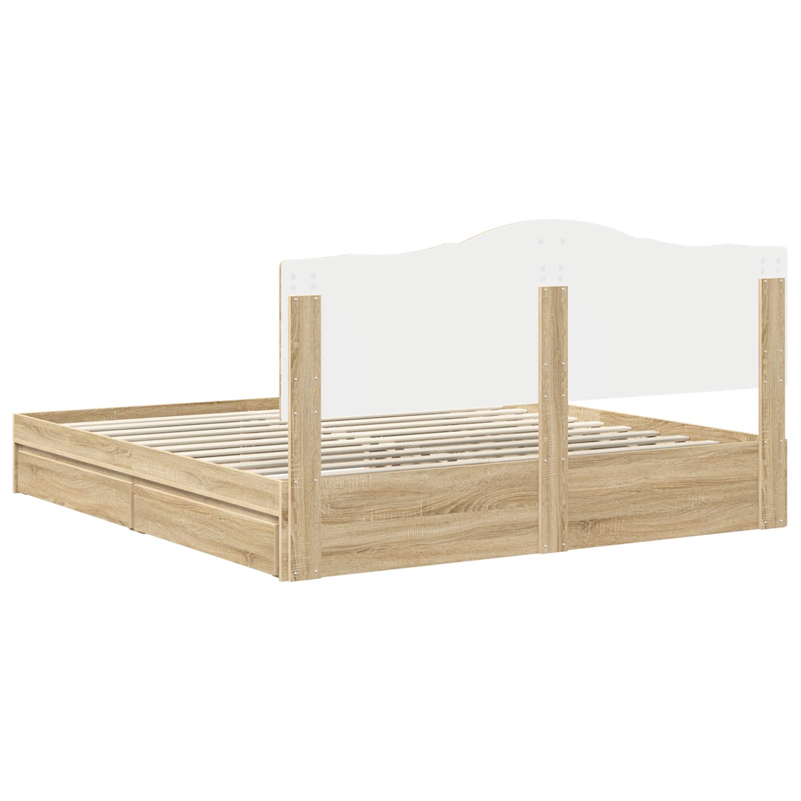 Krevet s od storage Sonoma hrast 180 x 200 cm Konstruirano drvo