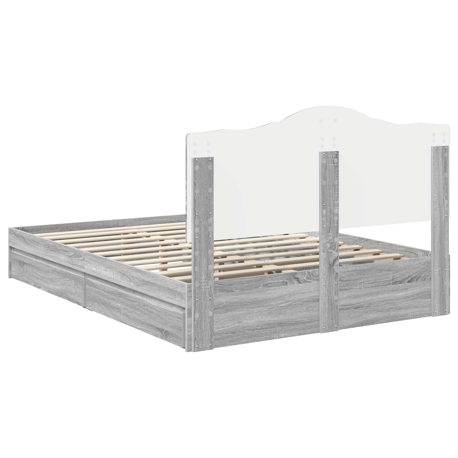 Krevet s od storage Siva Sonoma 160 x 200 cm Konstruirano drvo