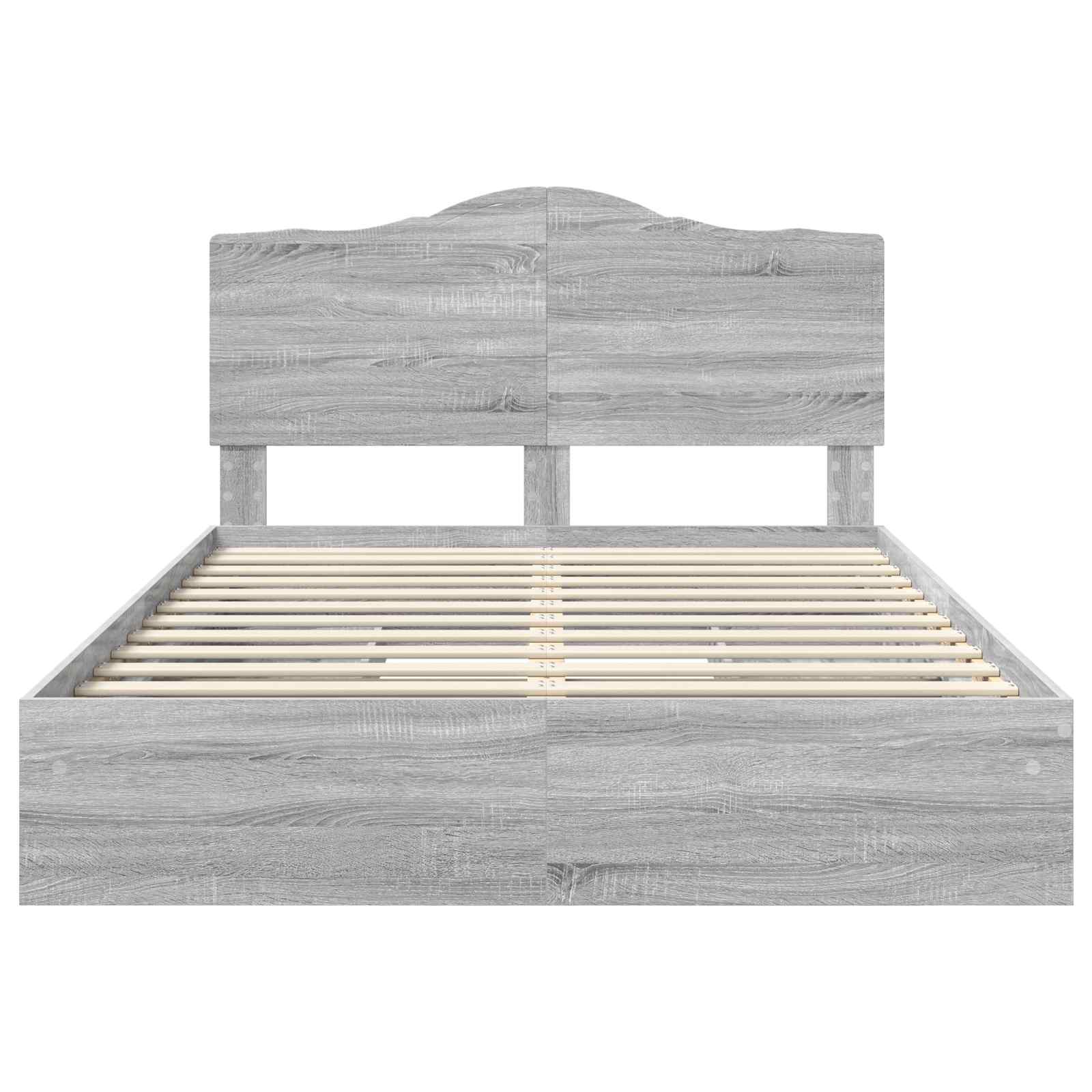 Krevet s od storage Siva Sonoma 160 x 200 cm Konstruirano drvo