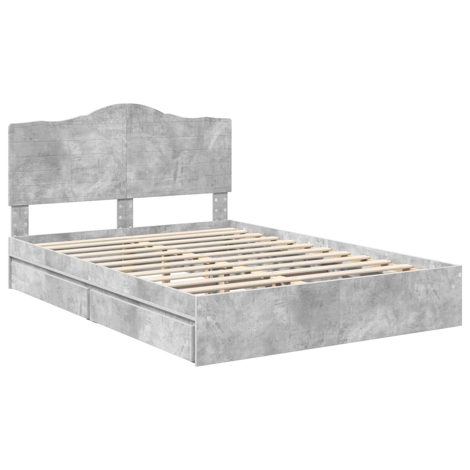 Krevet s od storage s uzglavljem Betonski sivi 150 x 200 cm