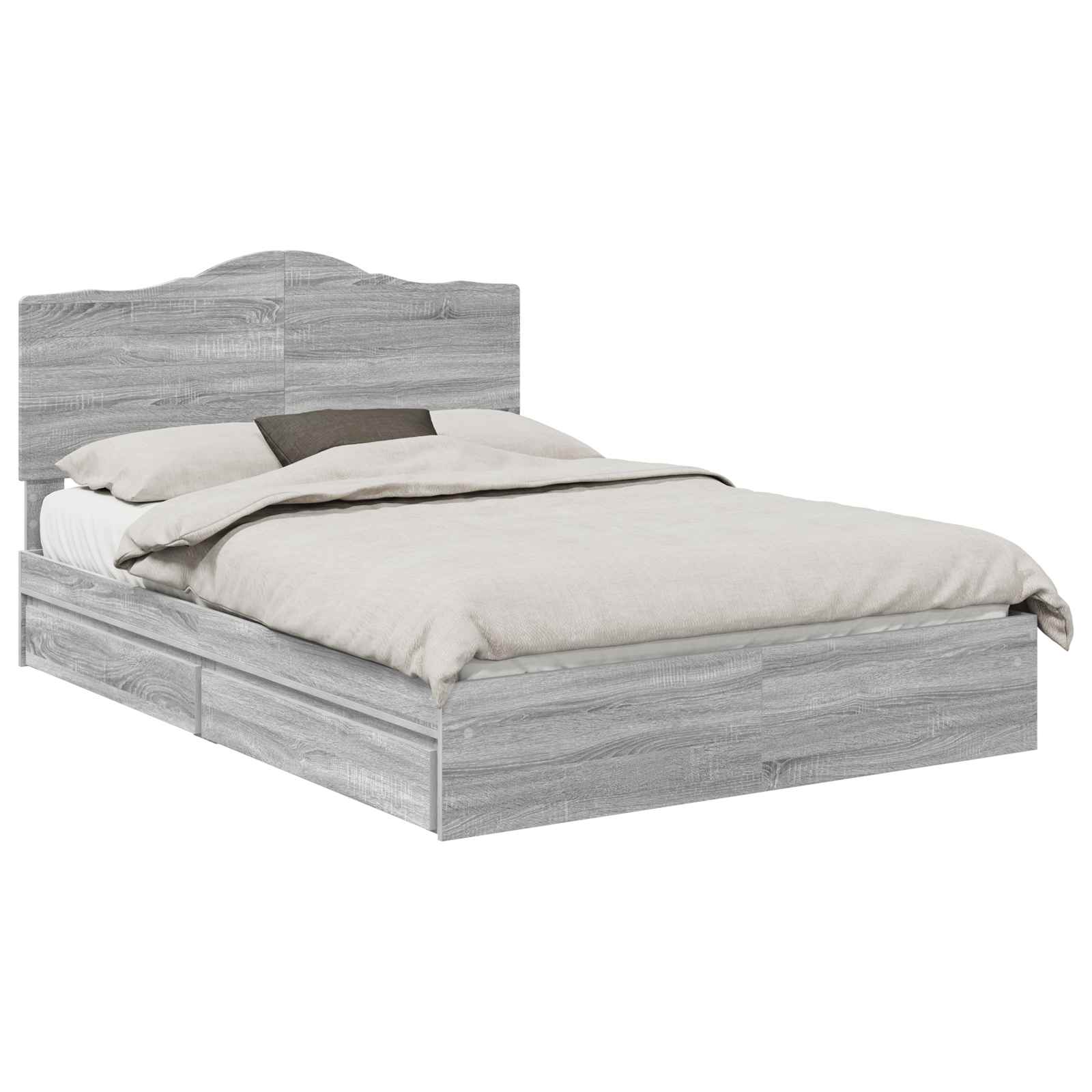 Krevet s od storage Siva Sonoma 150 x 200 cm Konstruirano drvo