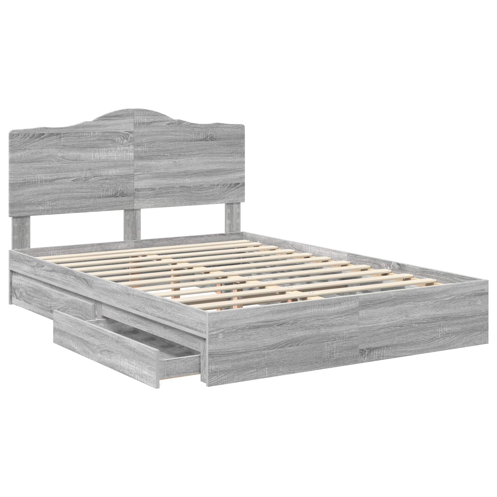Krevet s od storage Siva Sonoma 150 x 200 cm Konstruirano drvo