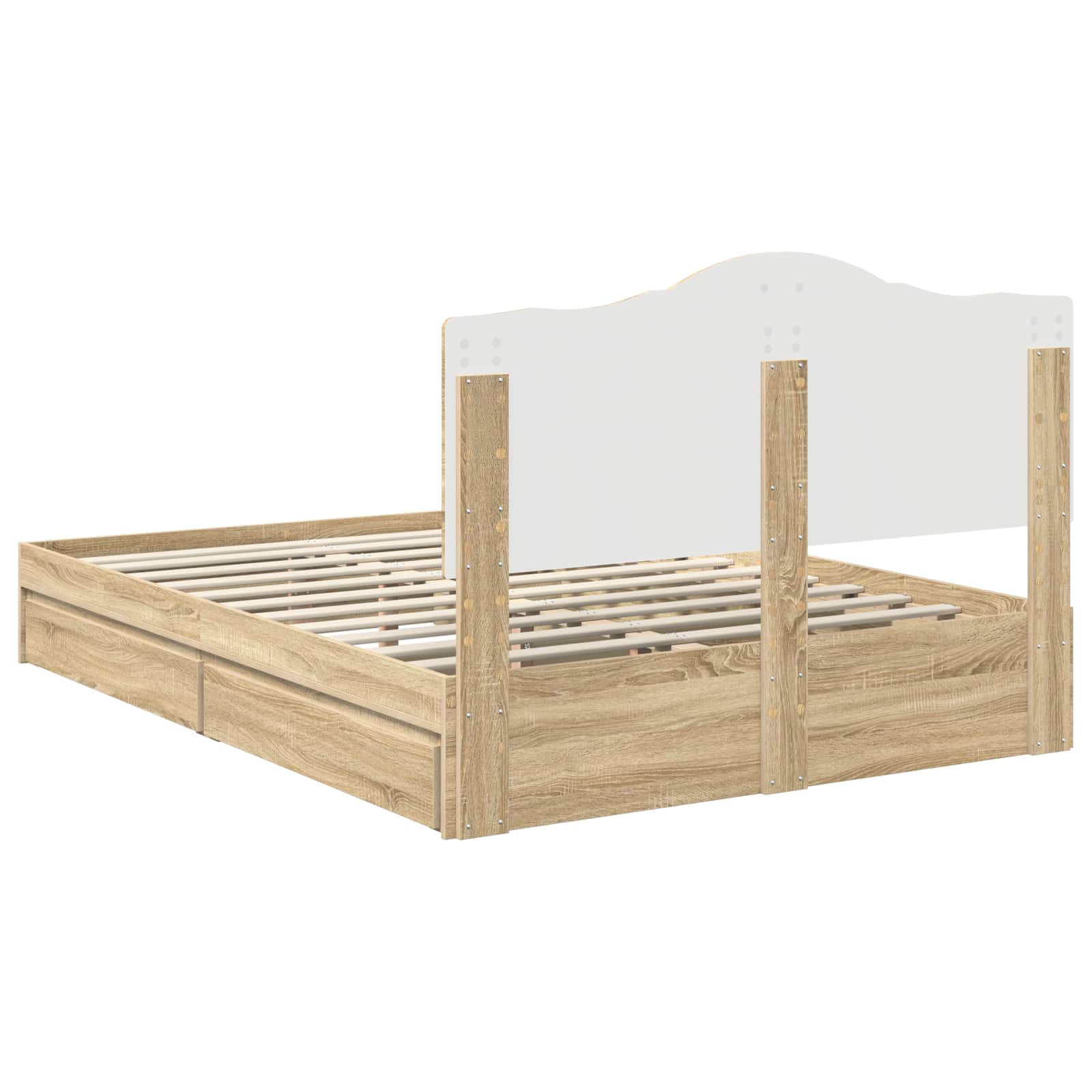Krevet s od storage Sonoma hrast 140 x 200 cm Konstruirano drvo