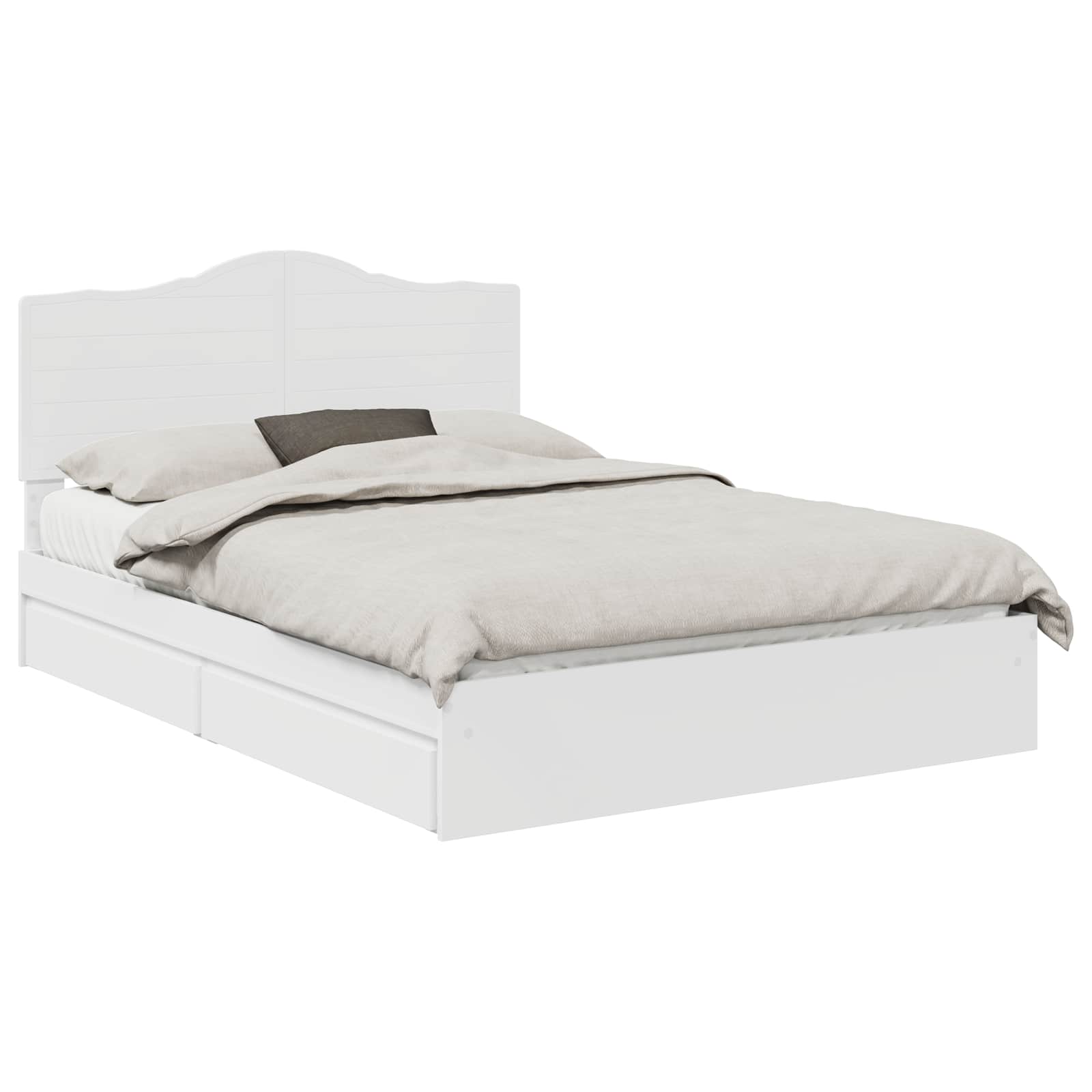 Krevet s od storage Bijelo 140 x 190 cm Konstruirano drvo