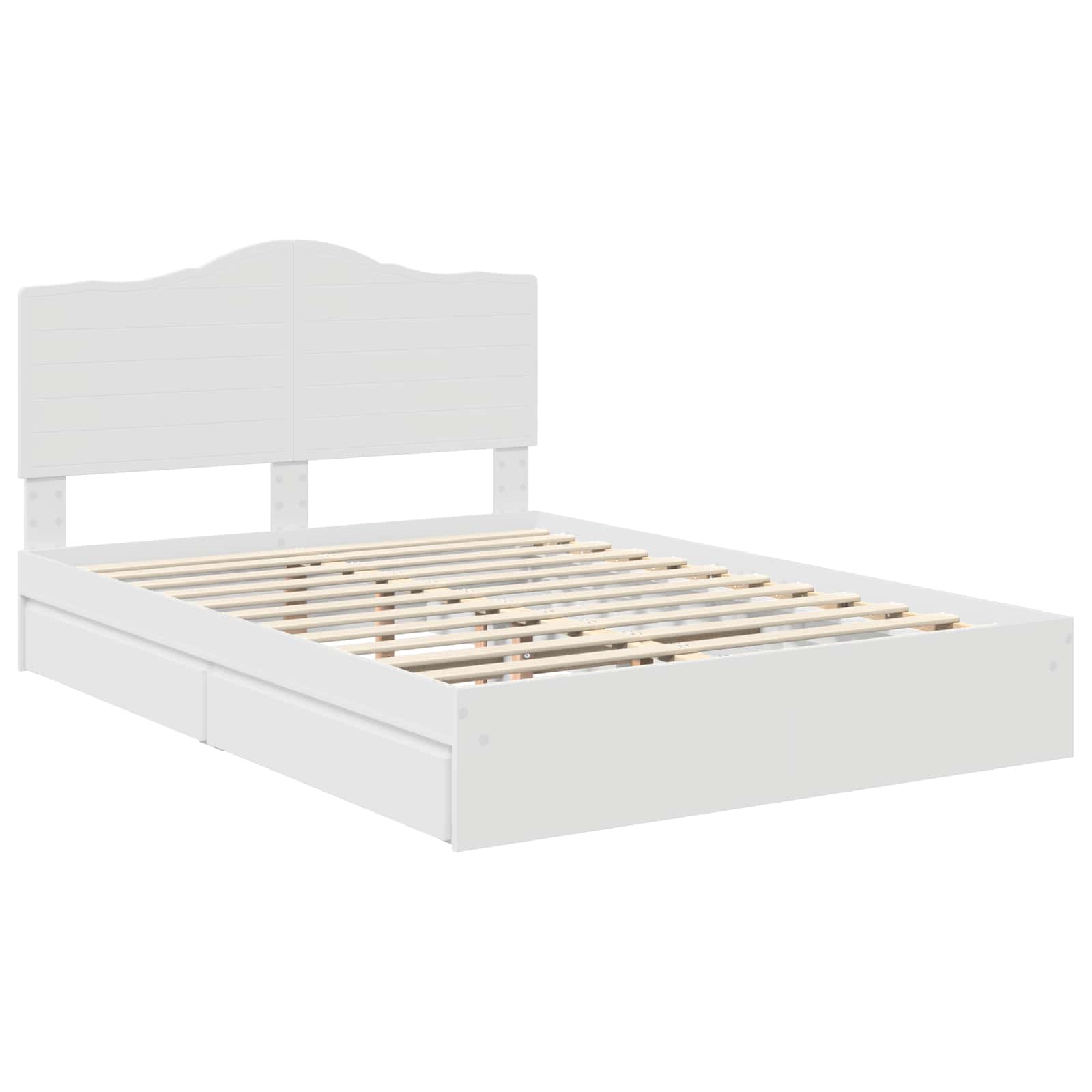Krevet s od storage Bijelo 140 x 190 cm Konstruirano drvo