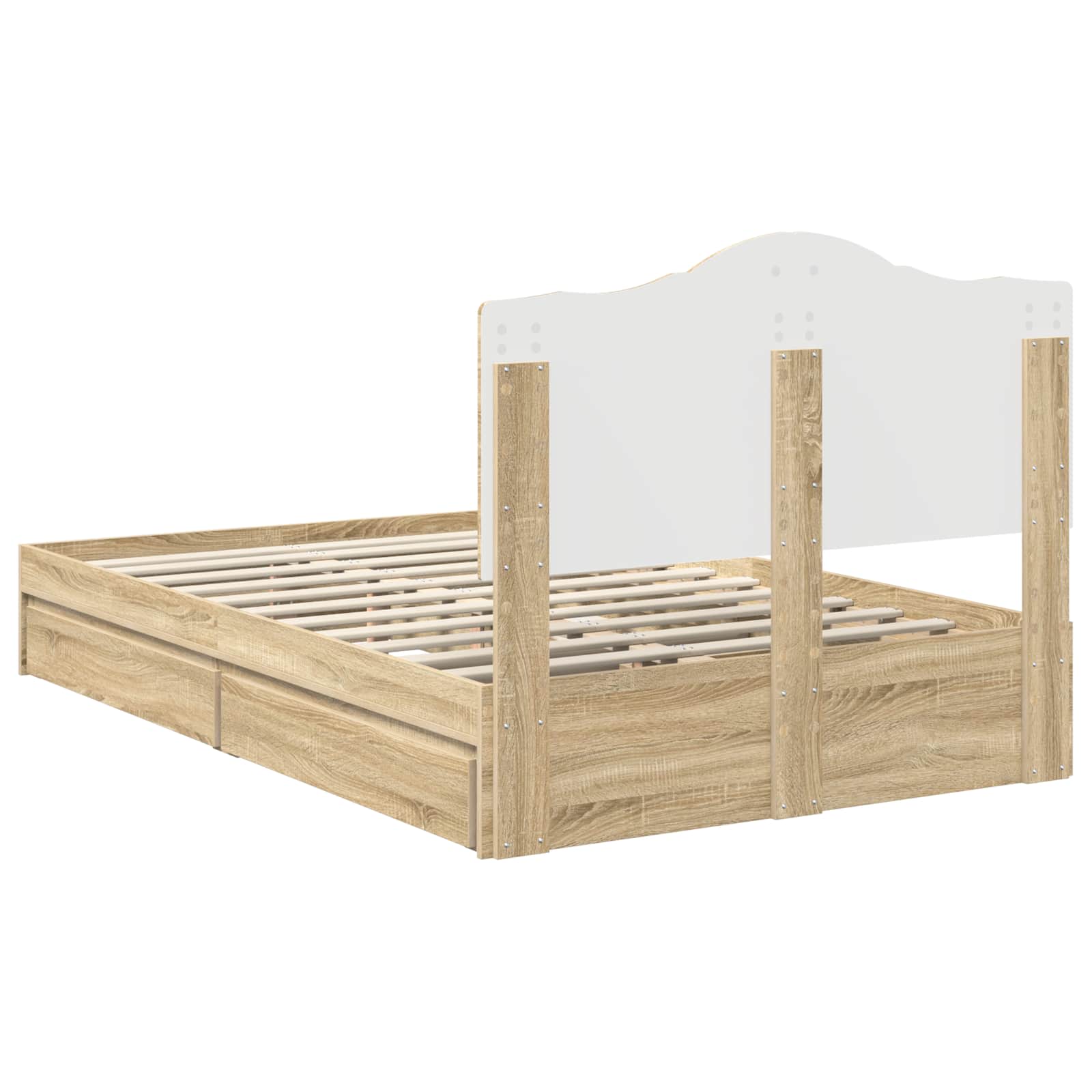 Krevet s od storage Sonoma hrast 135 x 190 cm Konstruirano drvo